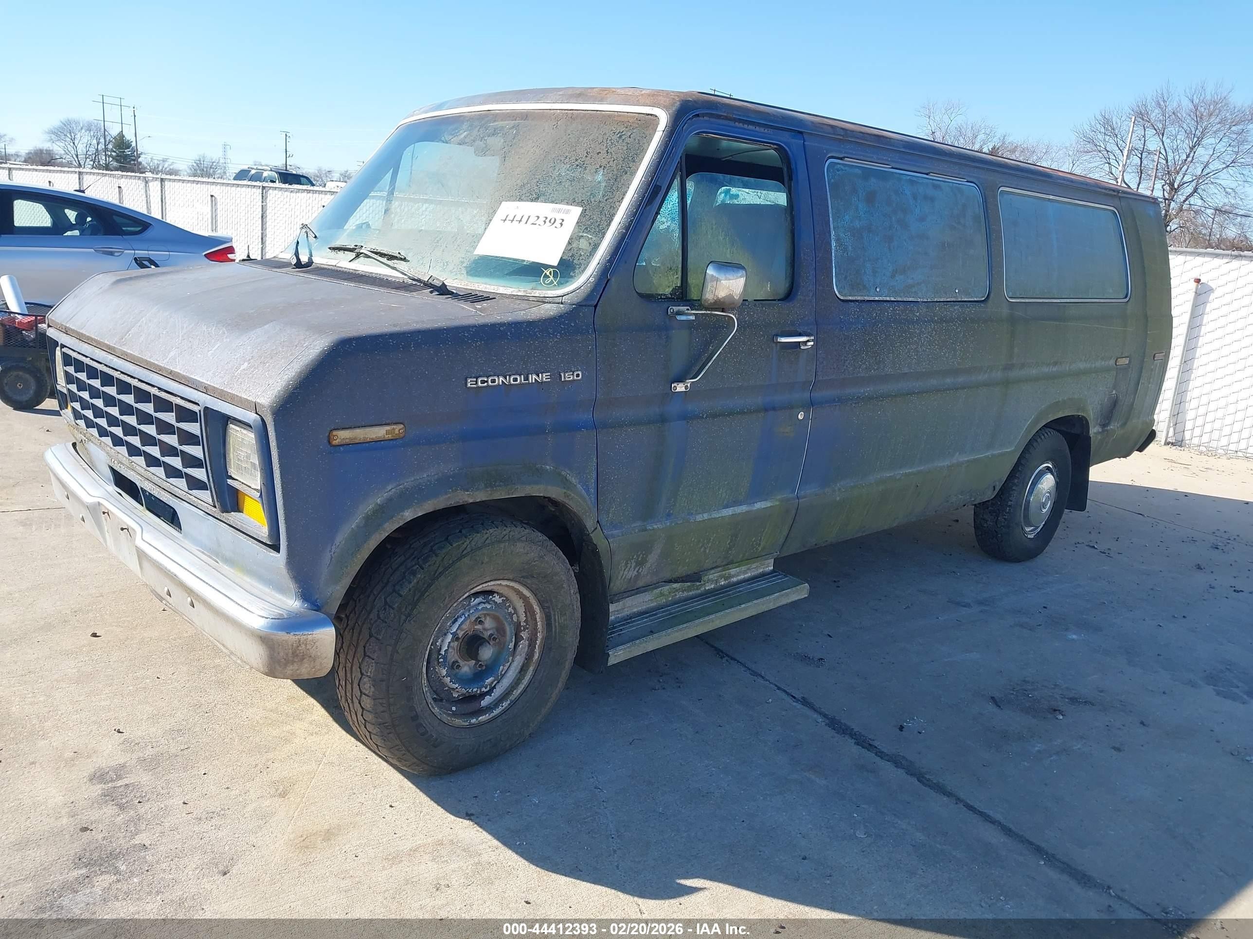 1987 Ford Econoline E150 Super Duty Van Blue vin: 1FTES15Y2HHB93348
