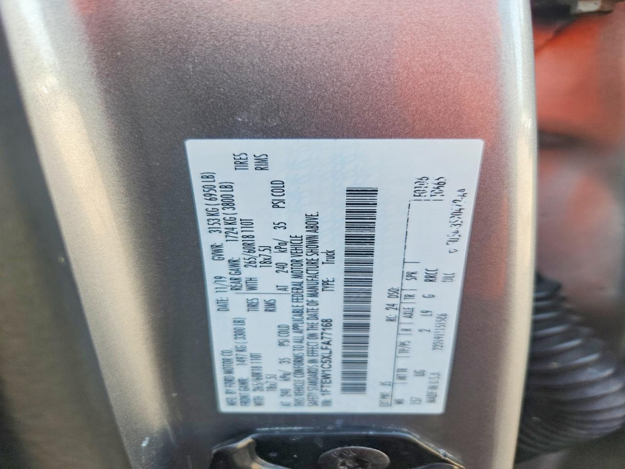 2020 Ford F150 Supercrew Silver vin: 1FTEW1C5XLFA77168