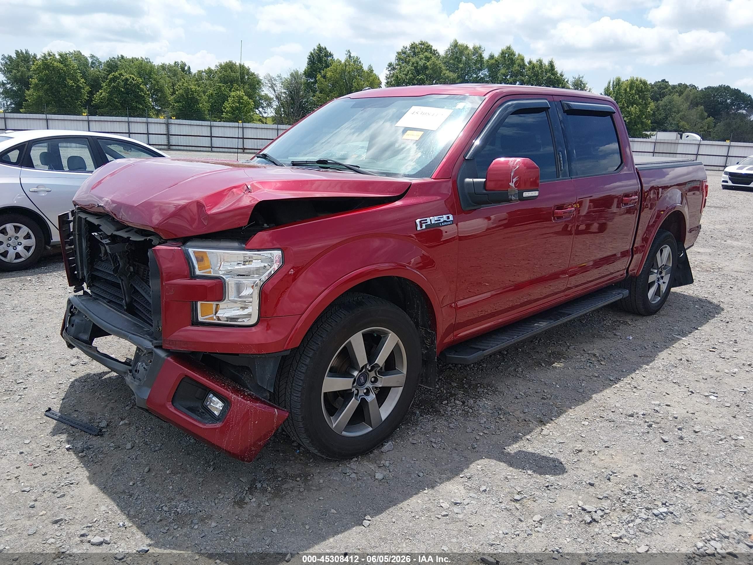 2015 Ford F-150 Lariat Red vin: 1FTEW1CF4FKD75056