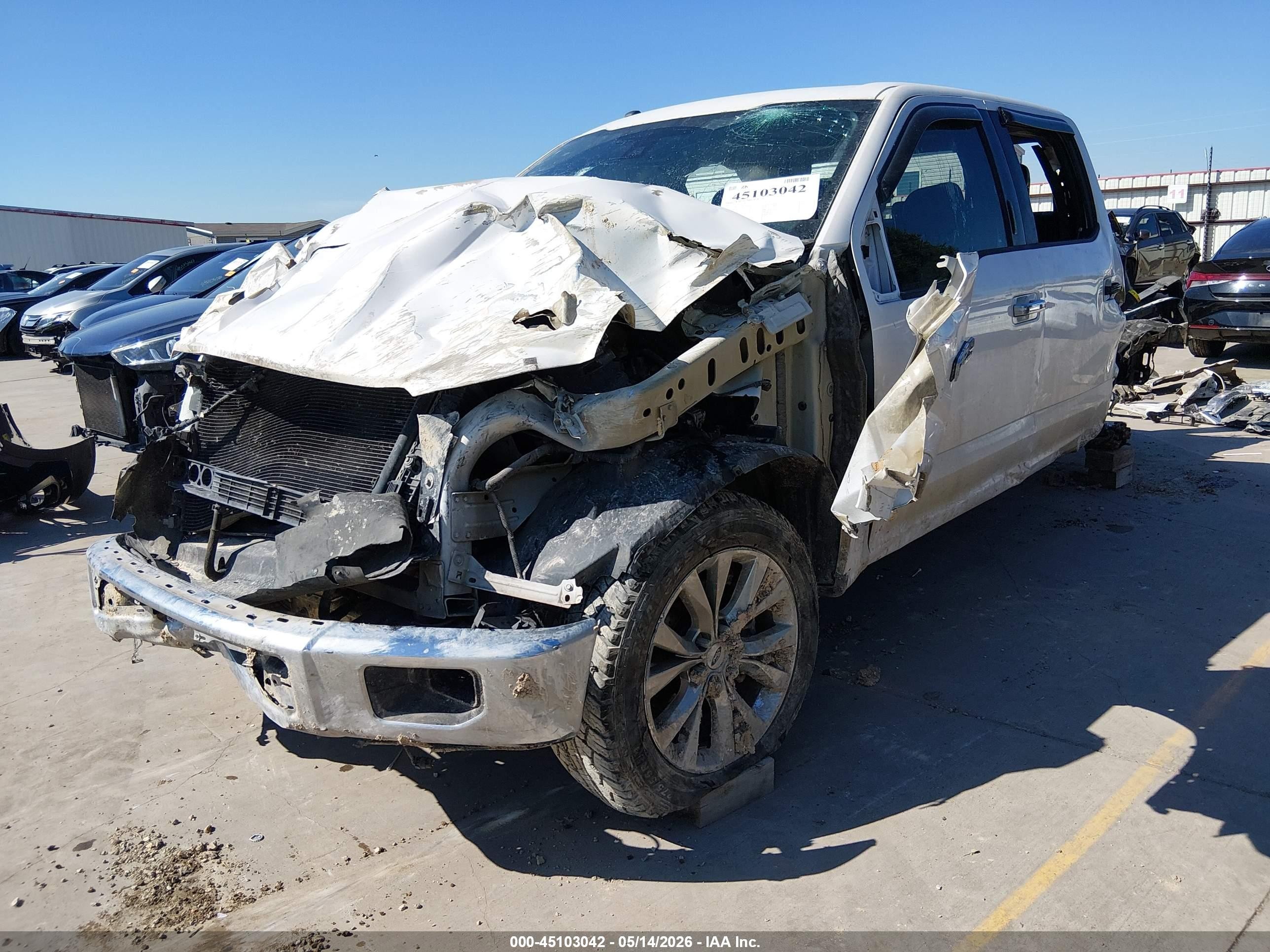 2015 Ford F-150 Lariat White vin: 1FTEW1CF7FKE28476