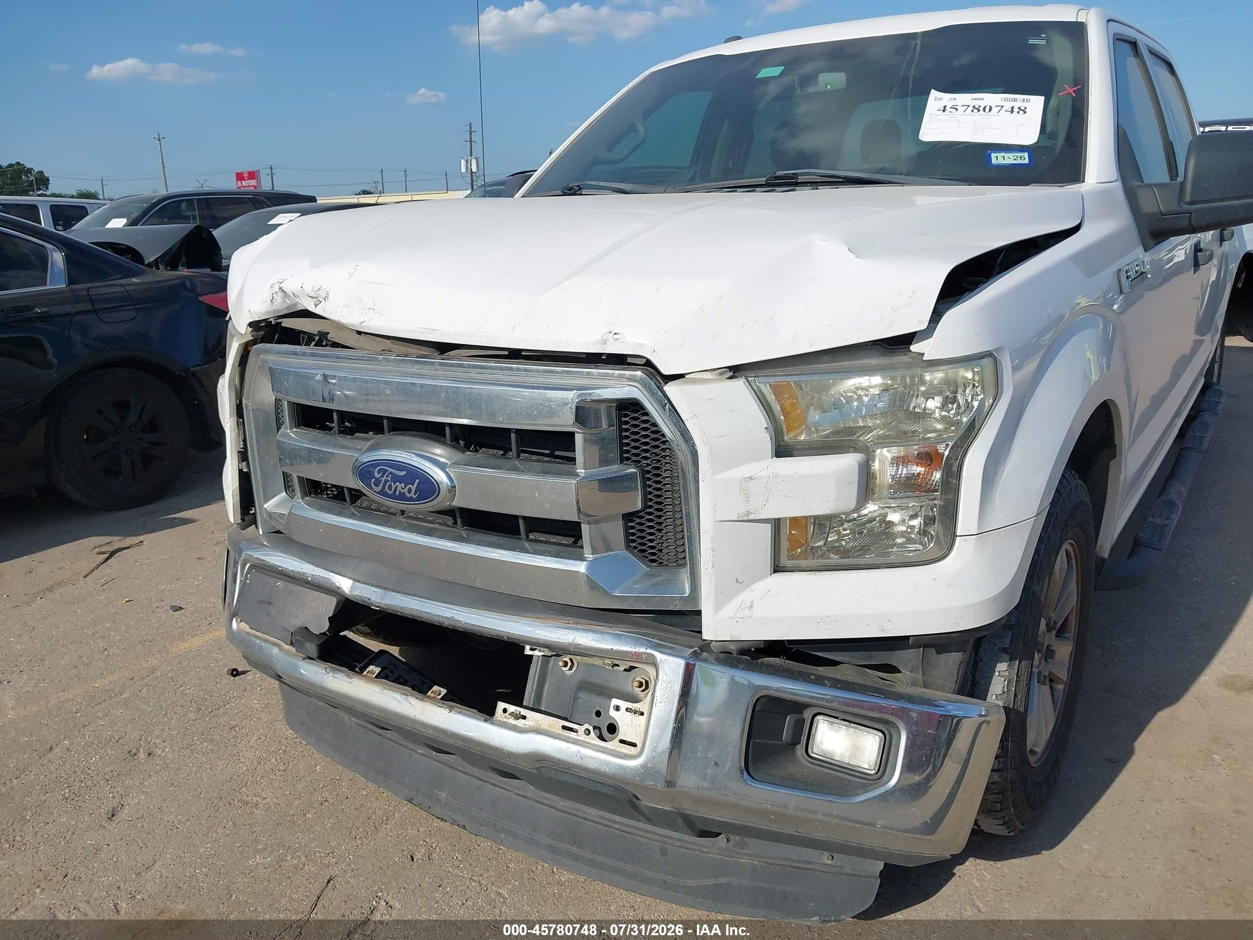2015 Ford F-150 Xlt White vin: 1FTEW1CF7FKF08585