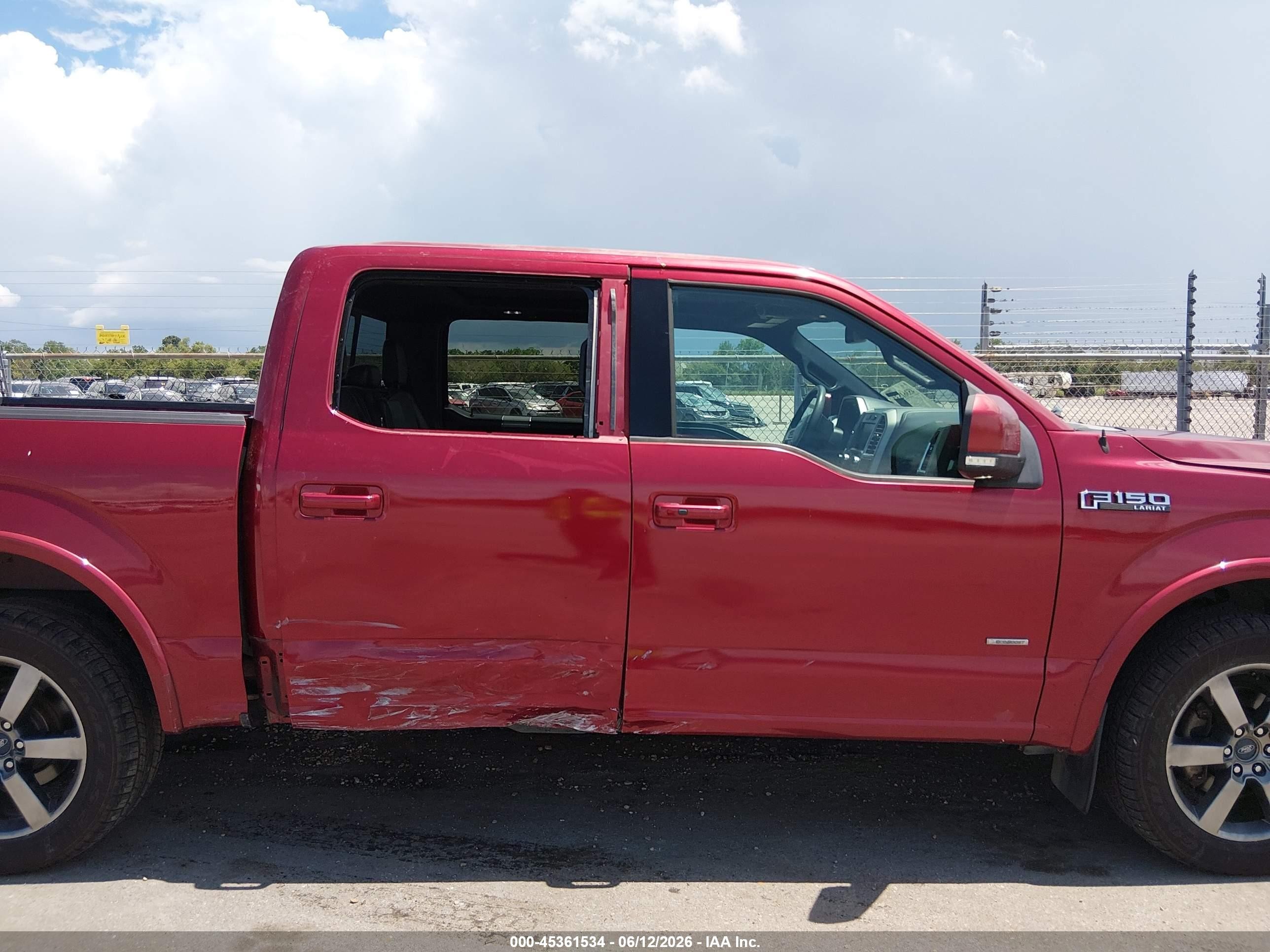 2015 Ford F-150 Lariat Red vin: 1FTEW1CG1FKD01182