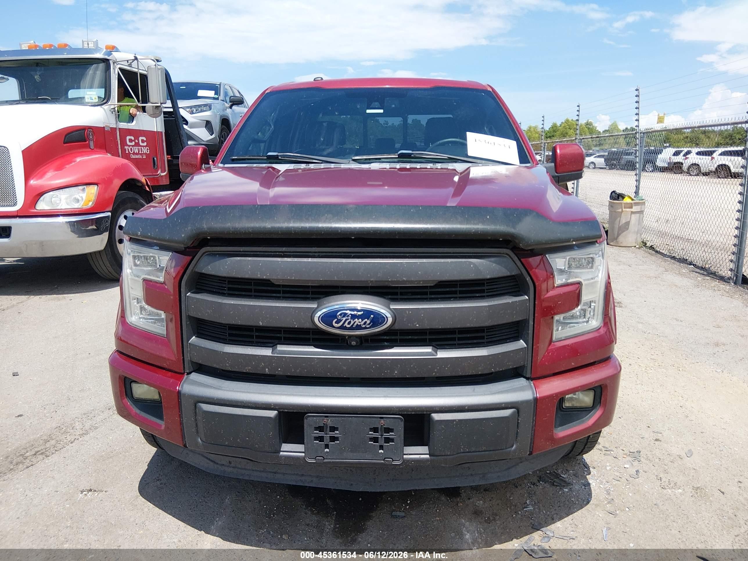 2015 Ford F-150 Lariat Red vin: 1FTEW1CG1FKD01182