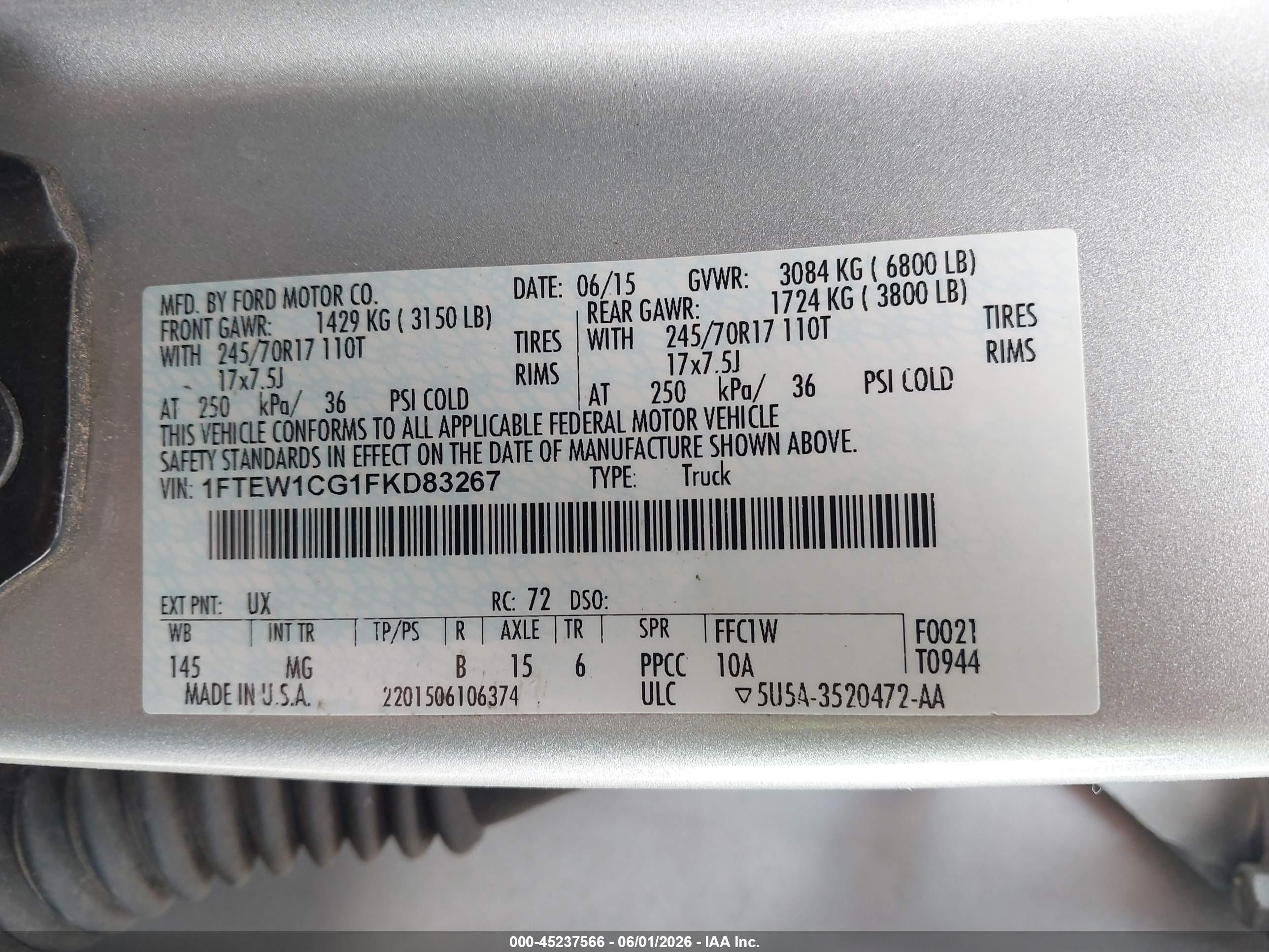 2015 Ford F-150 Xlt Silver vin: 1FTEW1CG1FKD83267