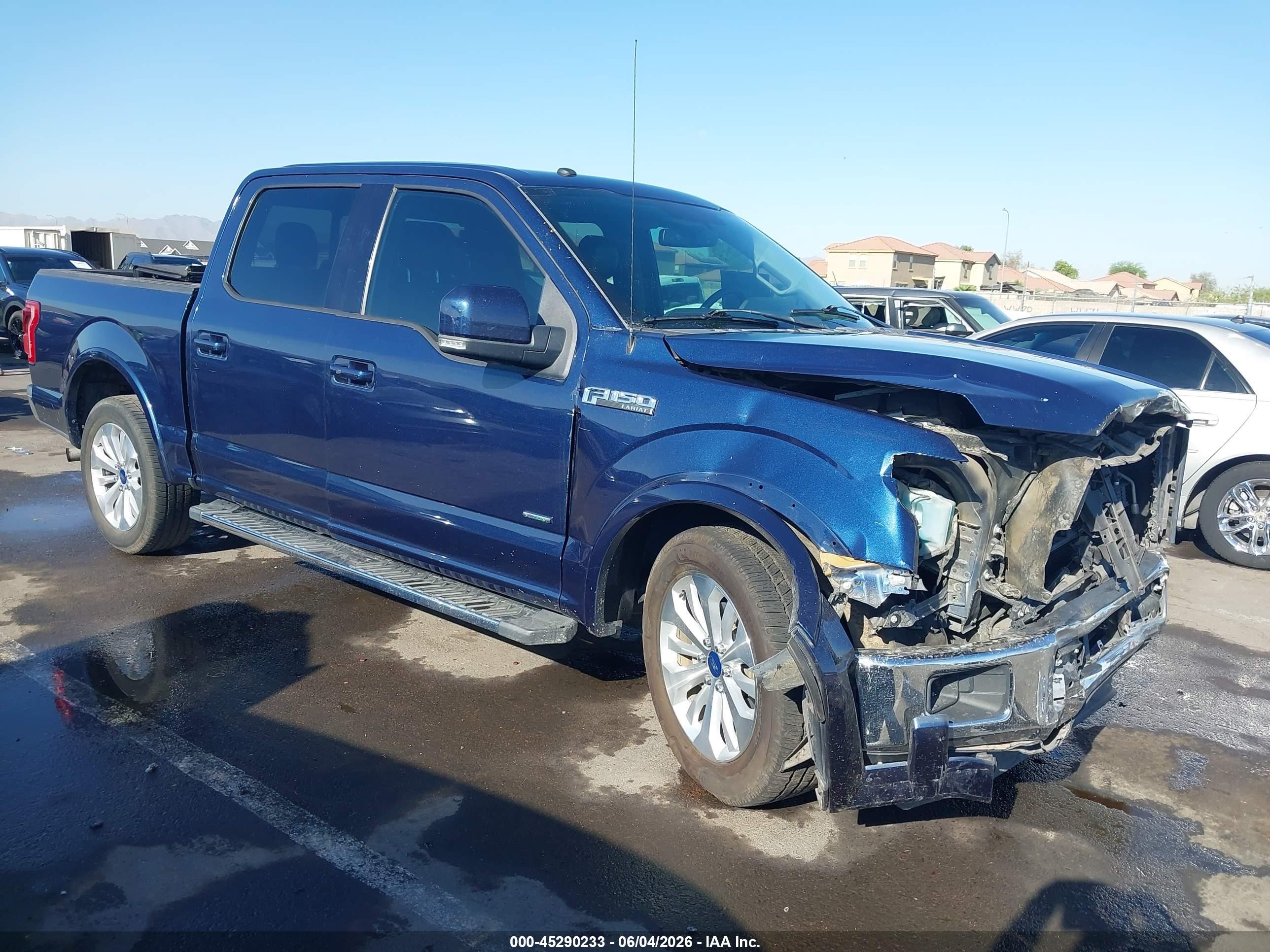 2016 Ford F-150 Lariat Синий vin: 1FTEW1CG3GKF71256
