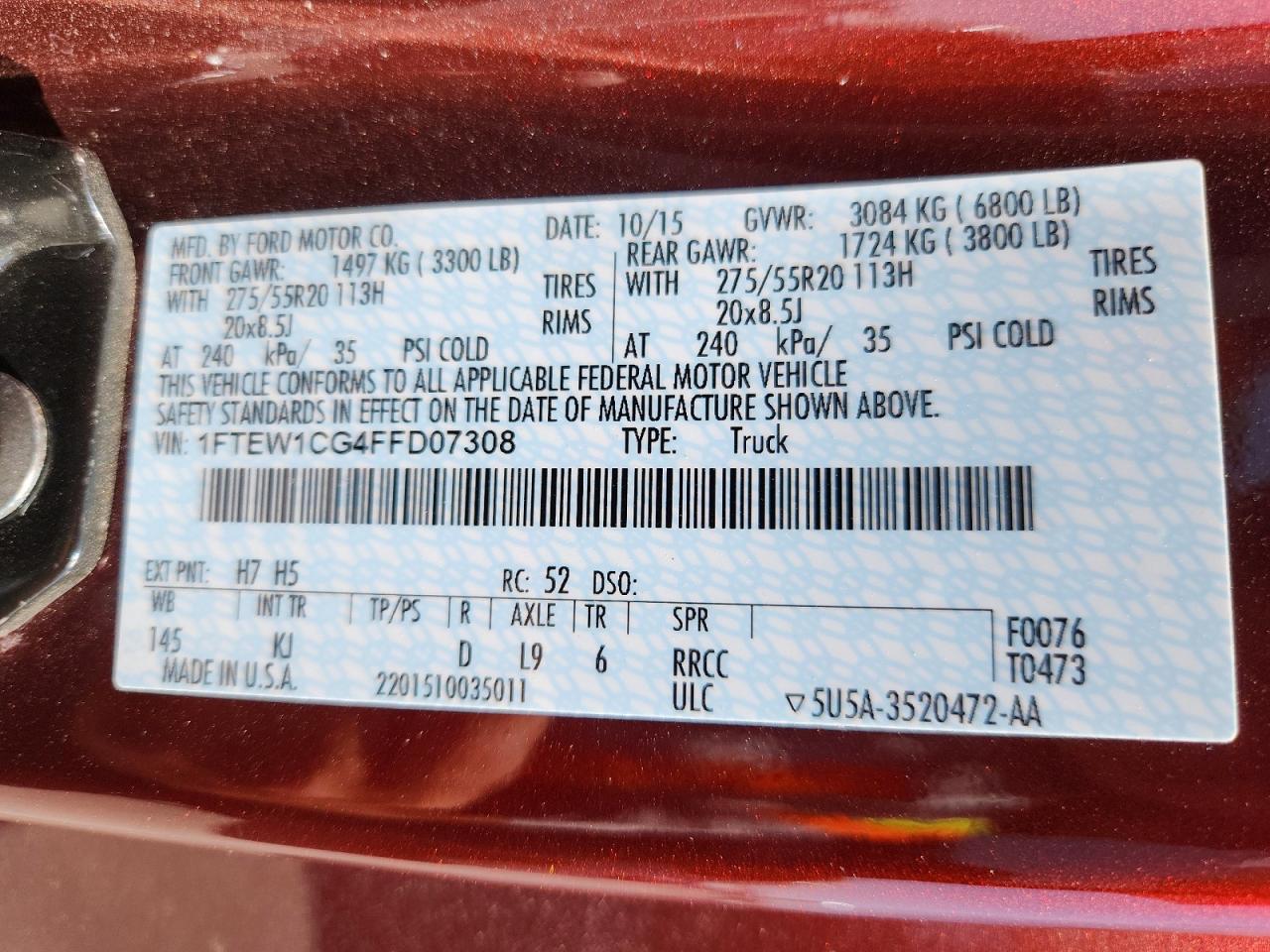 2015 Ford F150 Supercrew Brown vin: 1FTEW1CG4FFD07308