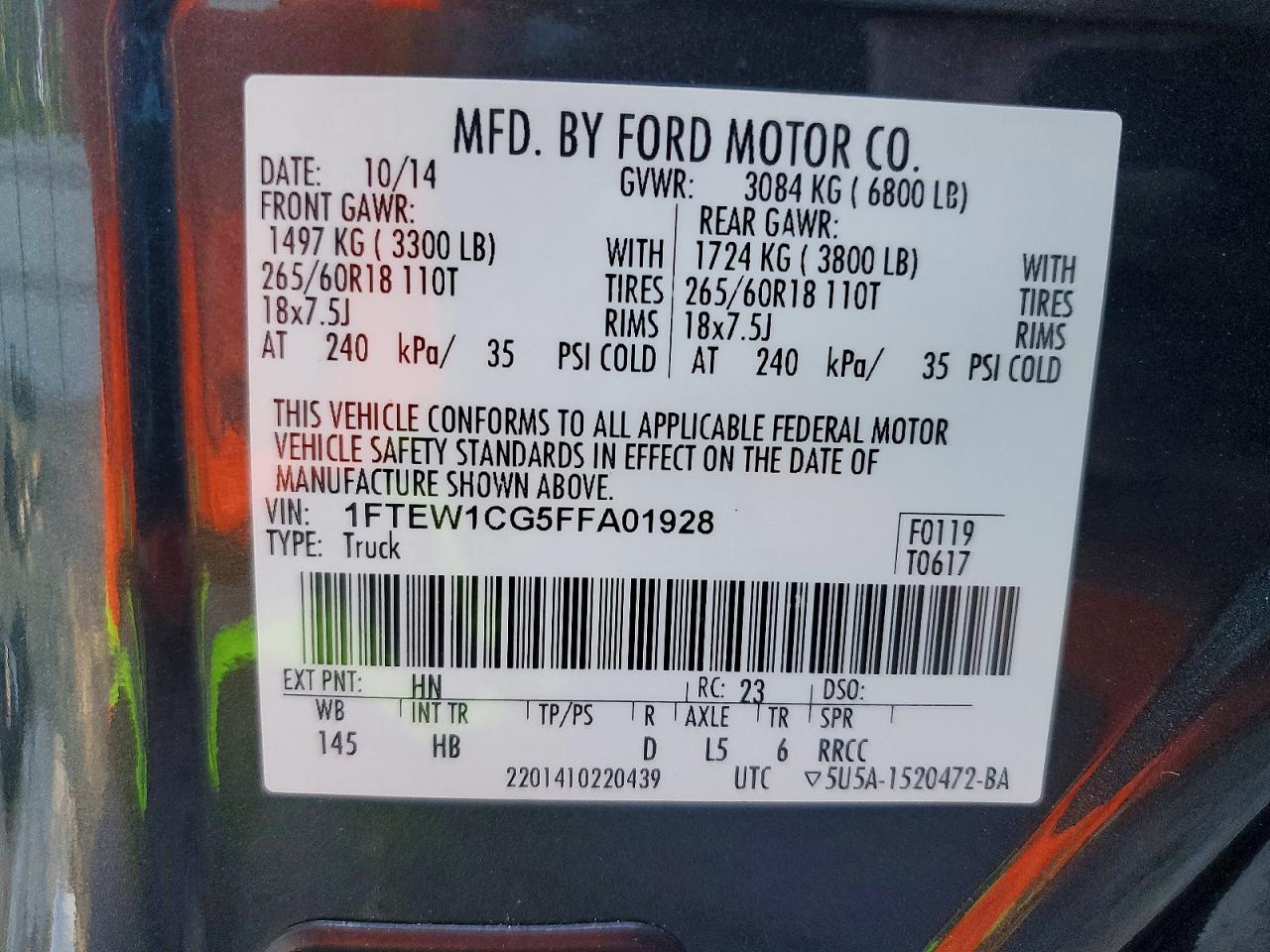 2015 Ford F150 Supercrew Gray vin: 1FTEW1CG5FFA01928