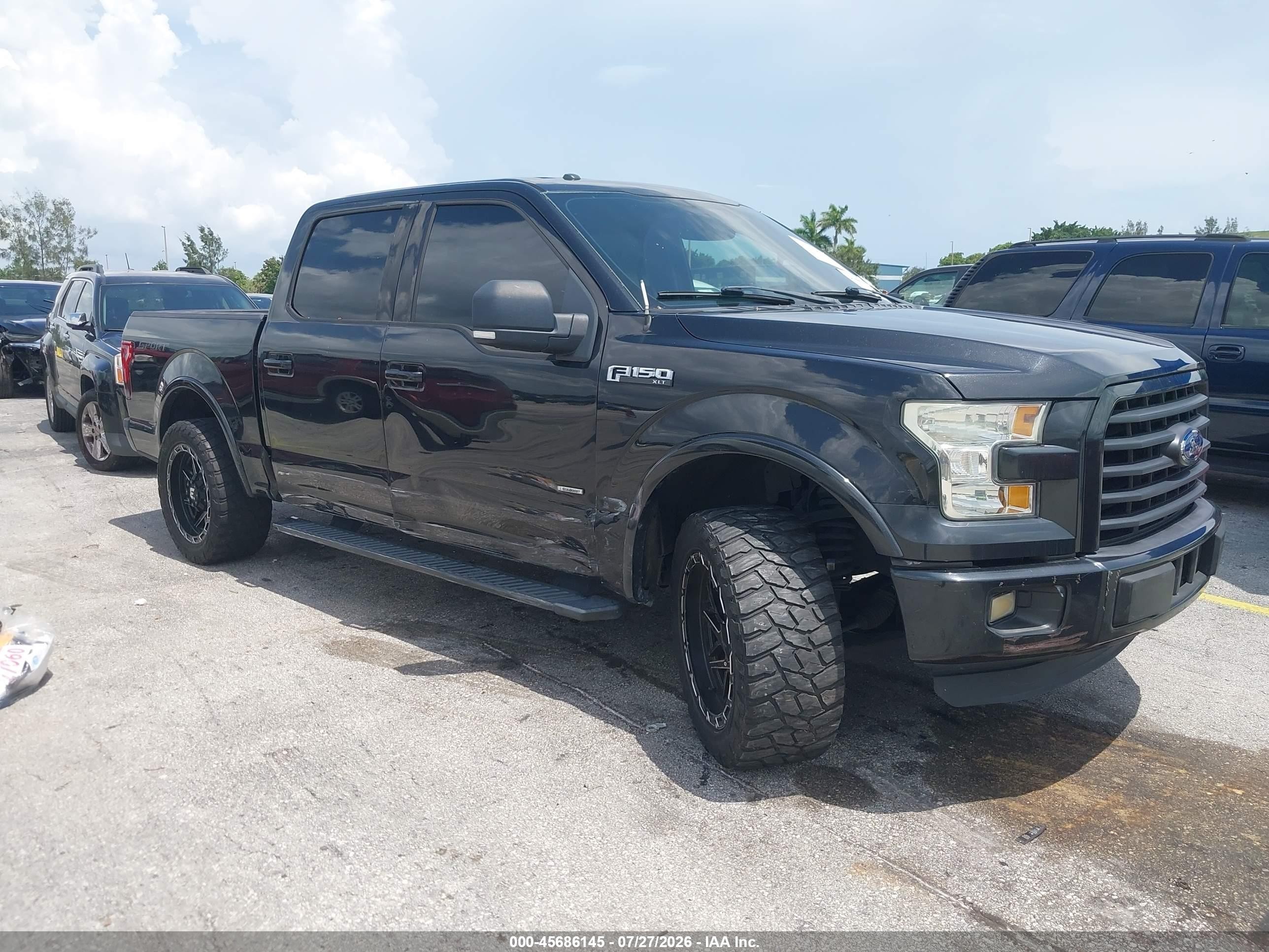 2015 Ford F-150 Xlt Black vin: 1FTEW1CG5FFC26916