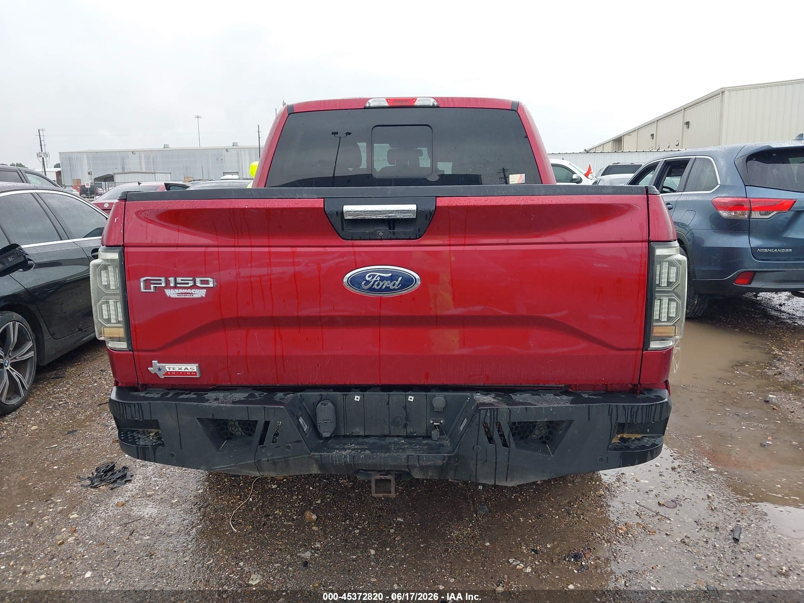 2015 Ford F-150 Xlt Red vin: 1FTEW1CG6FKE38165
