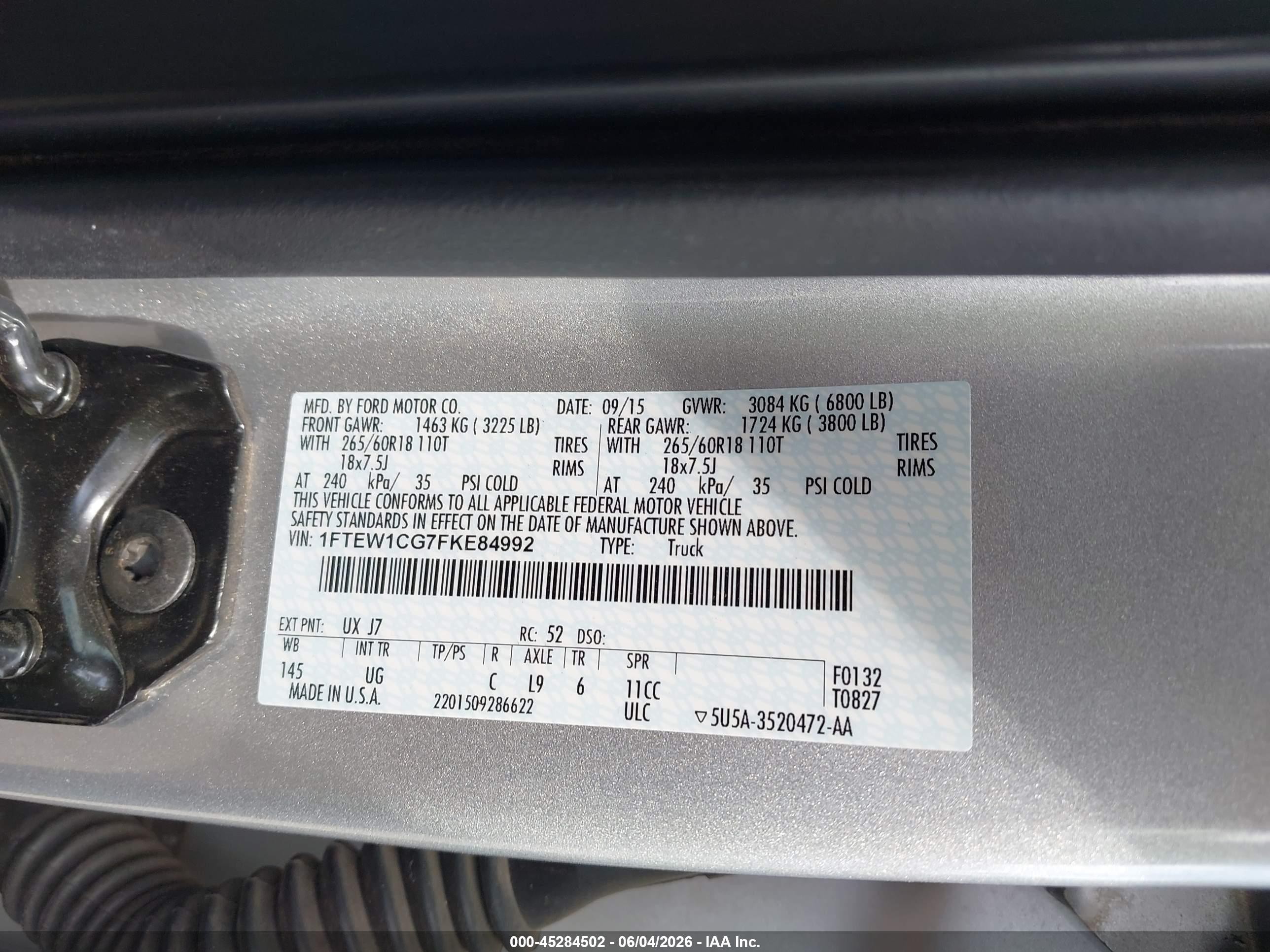 2015 Ford F-150 Xlt Silver vin: 1FTEW1CG7FKE84992