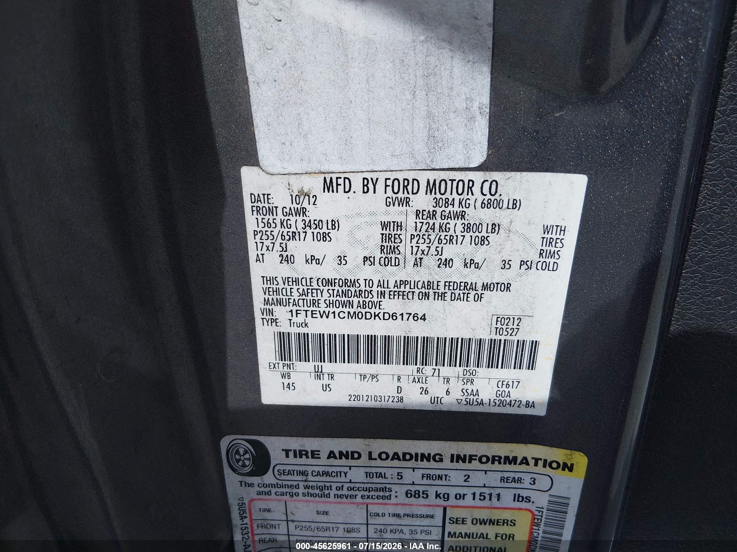 2013 Ford F-150 Xlt Gray vin: 1FTEW1CM0DKD61764