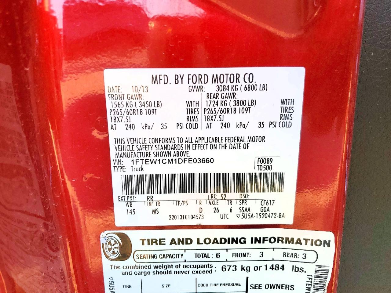 2013 Ford F150 Supercrew Maroon vin: 1FTEW1CM1DFE03660