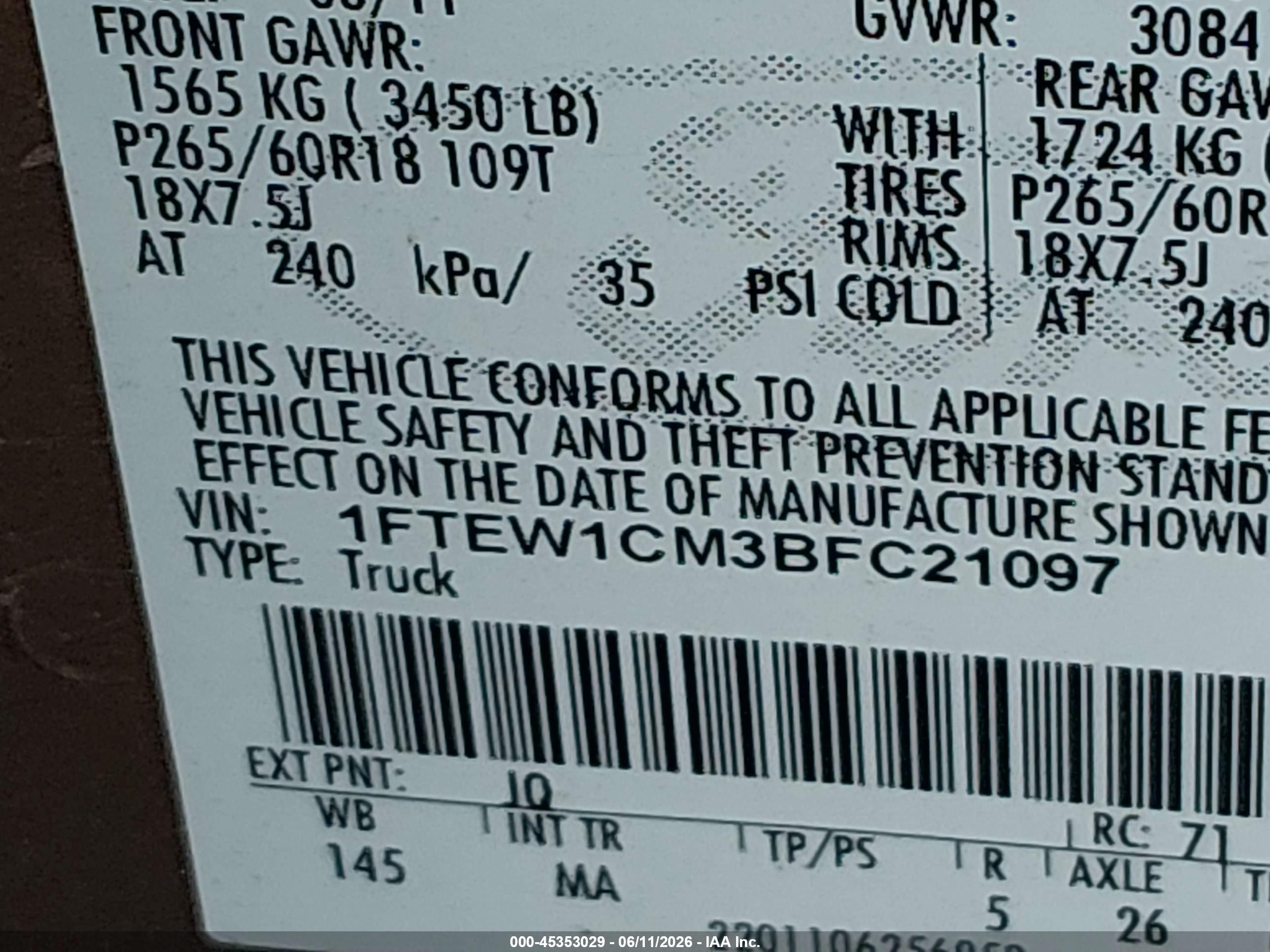2011 Ford F-150 Xlt Brown vin: 1FTEW1CM3BFC21097