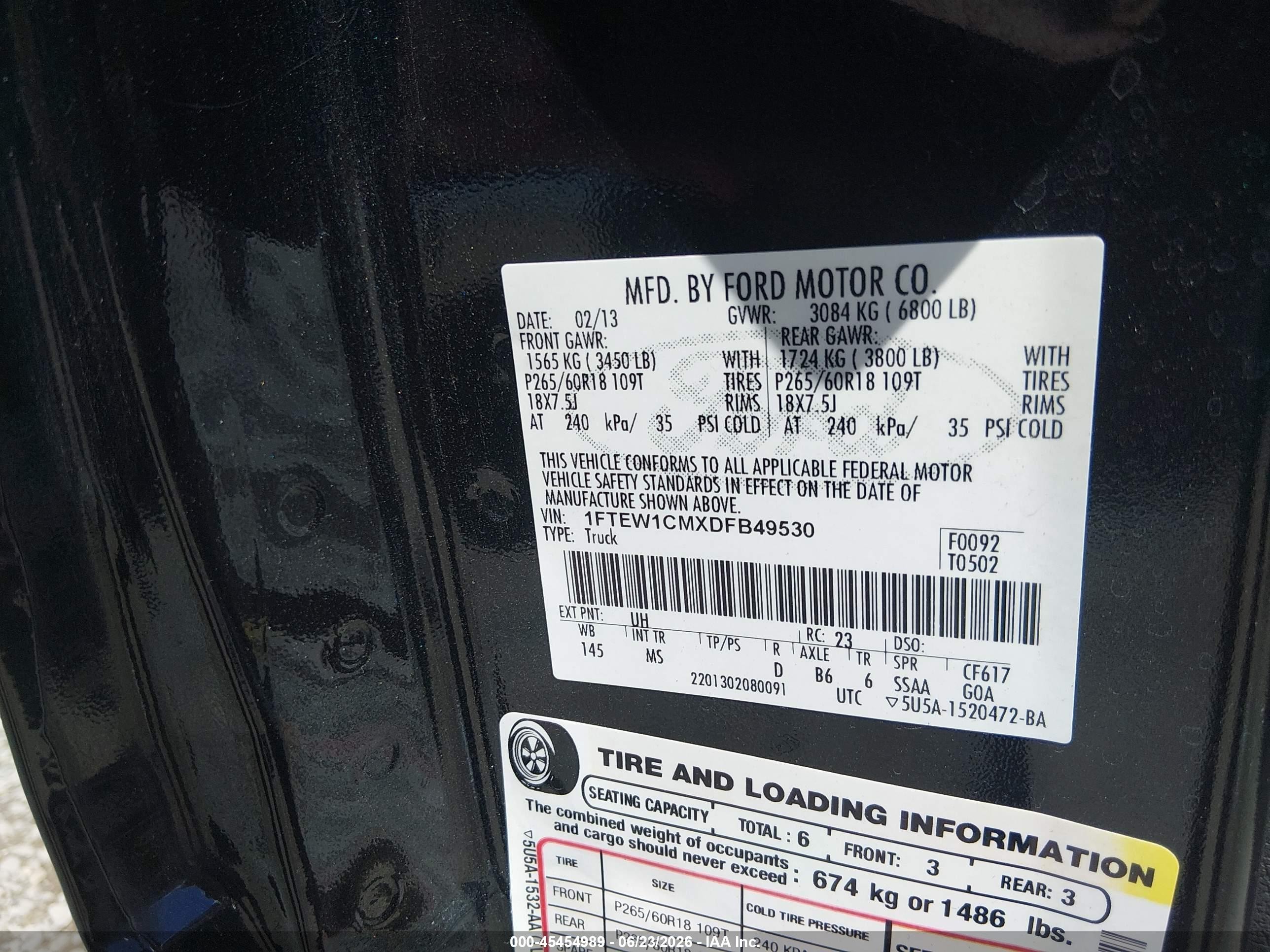 2013 Ford F-150 Xlt Black vin: 1FTEW1CMXDFB49530