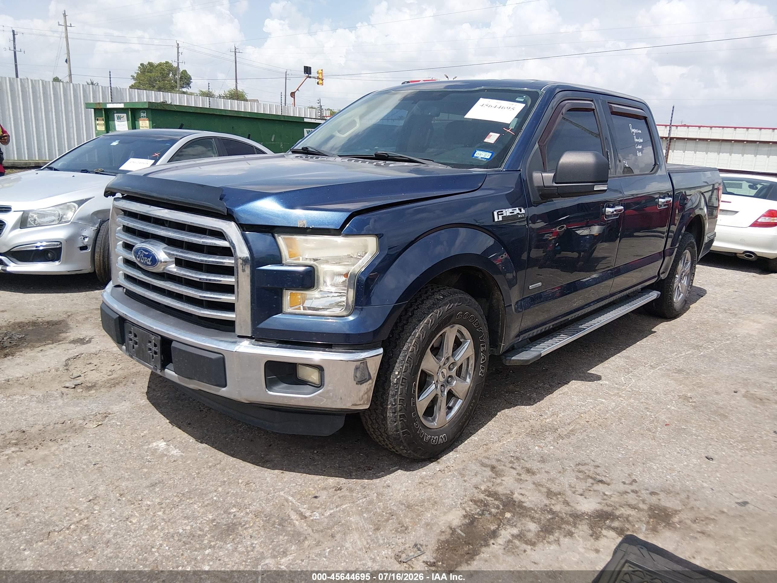 2015 Ford F-150 Xlt Blue vin: 1FTEW1CP0FKE23712