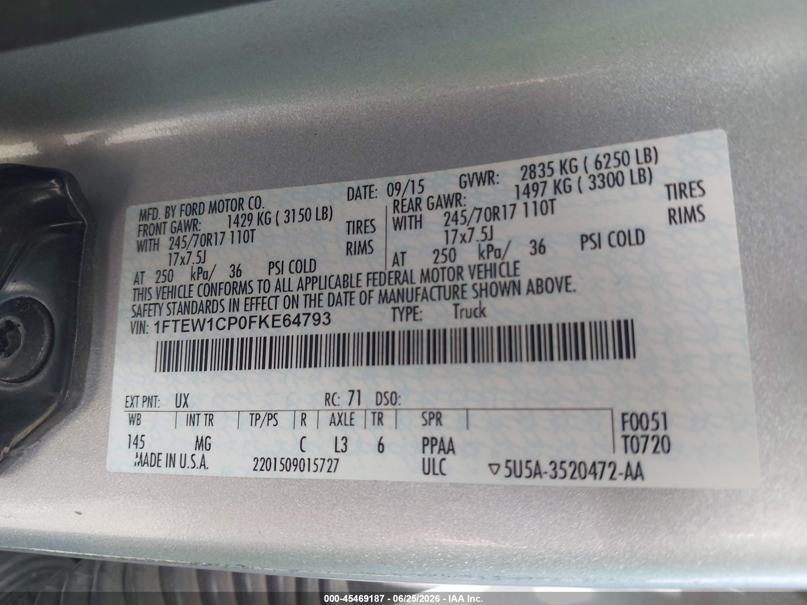 2015 Ford F-150 Xlt Silver vin: 1FTEW1CP0FKE64793