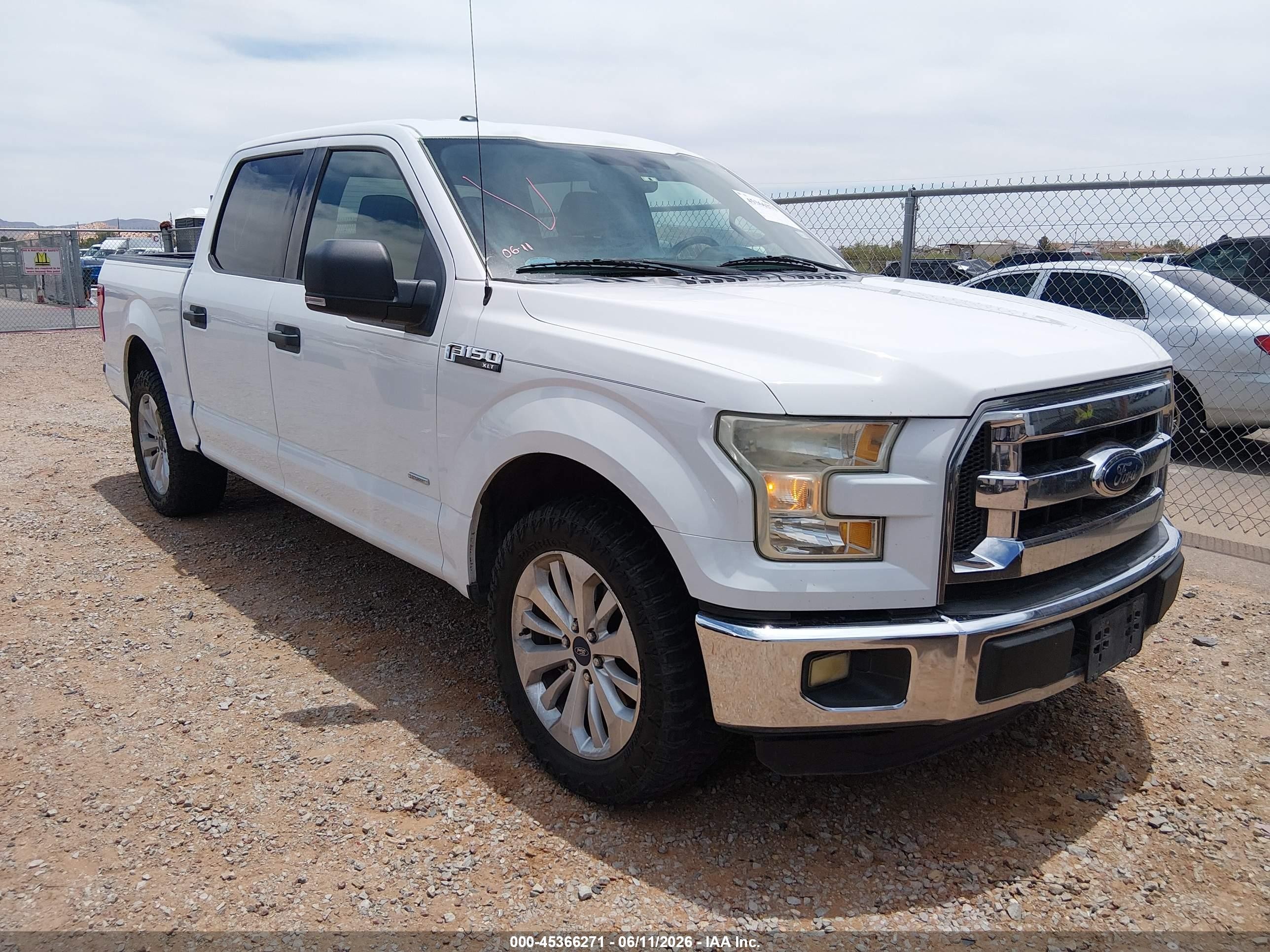 2015 Ford F-150 Xlt White vin: 1FTEW1CP1FFA79350