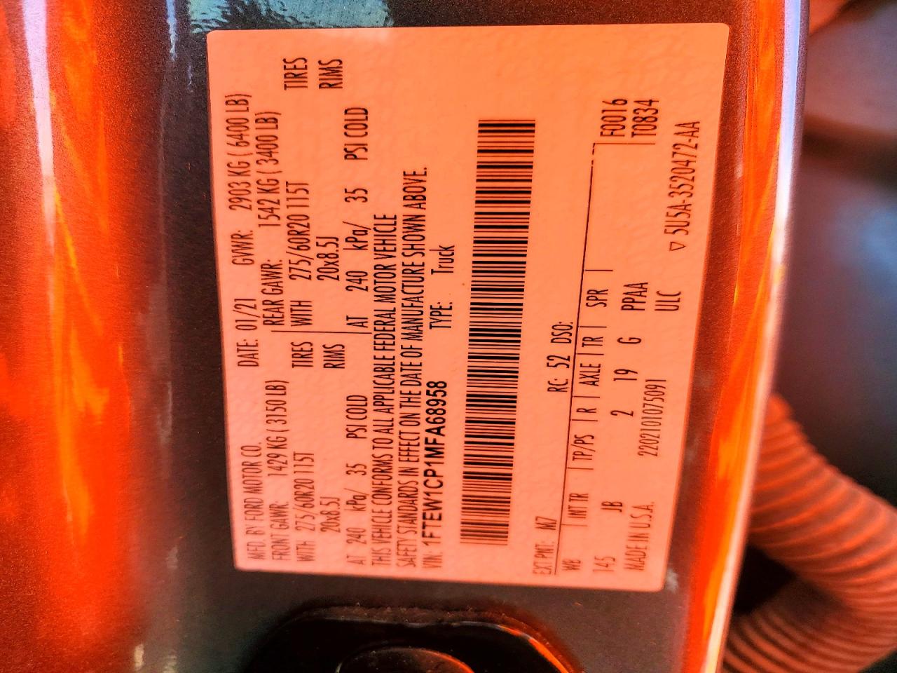 2021 Ford F150 Supercrew Gray vin: 1FTEW1CP1MFA68958