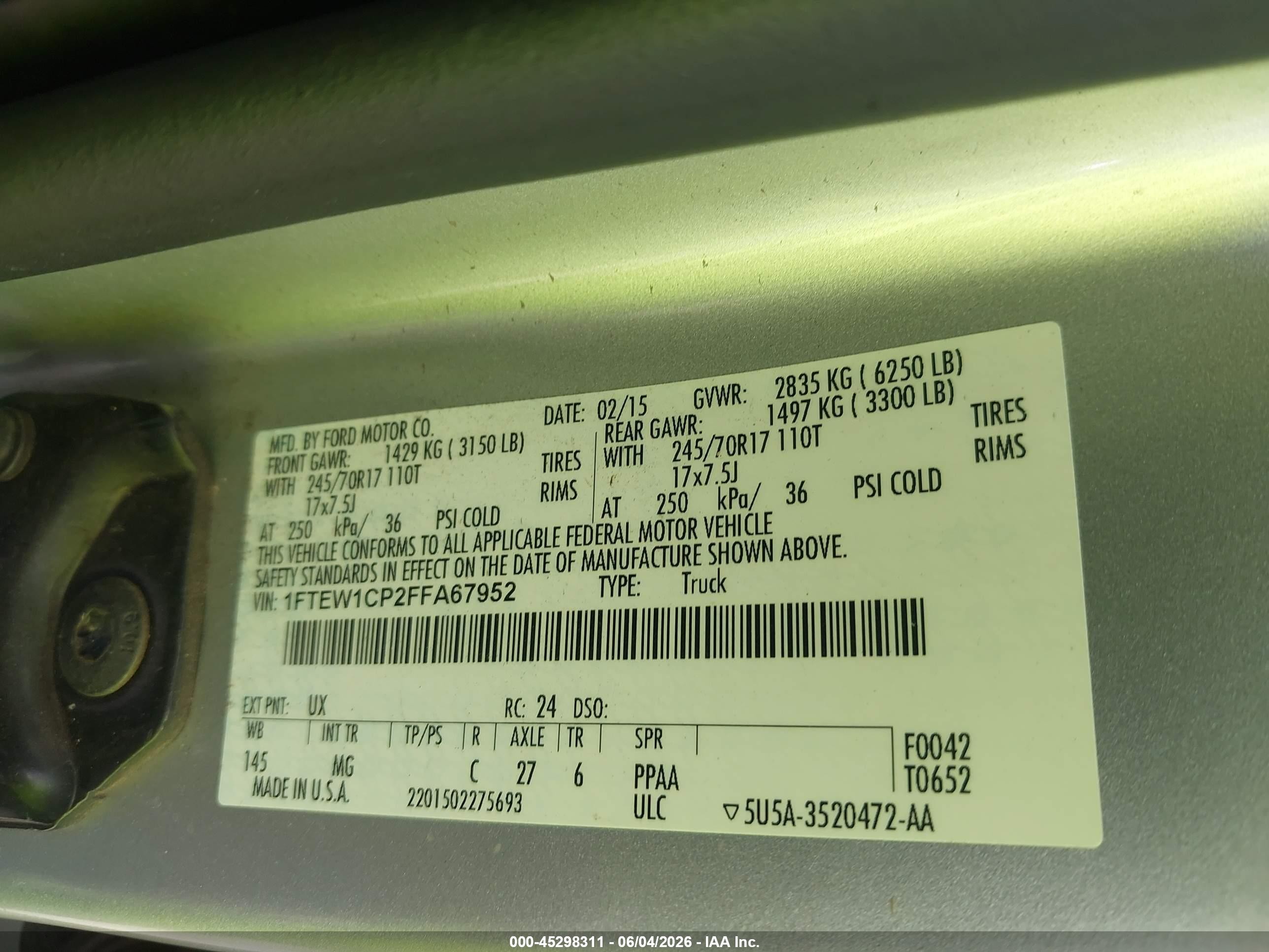2015 Ford F-150 Xlt Silver vin: 1FTEW1CP2FFA67952