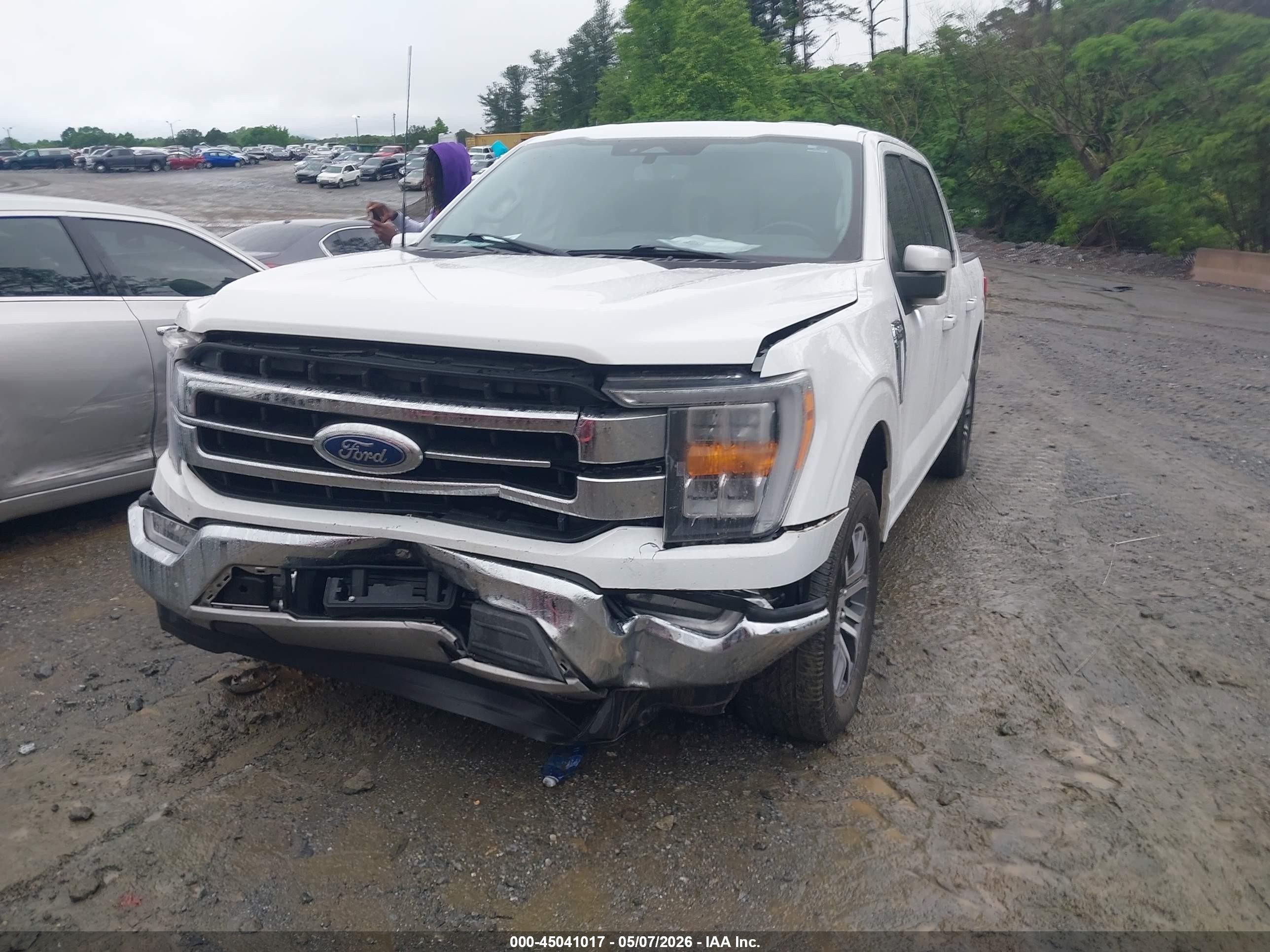 2021 Ford F-150 Lariat White vin: 1FTEW1CP5MFD13177