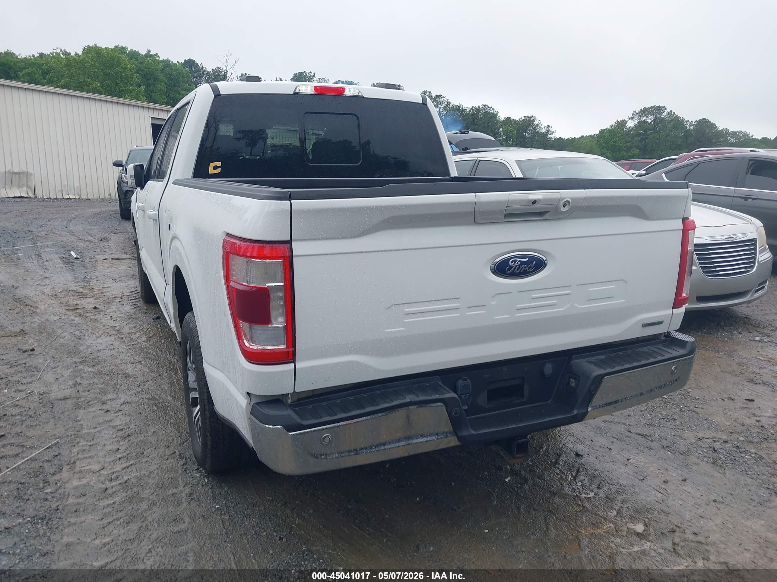 2021 Ford F-150 Lariat White vin: 1FTEW1CP5MFD13177