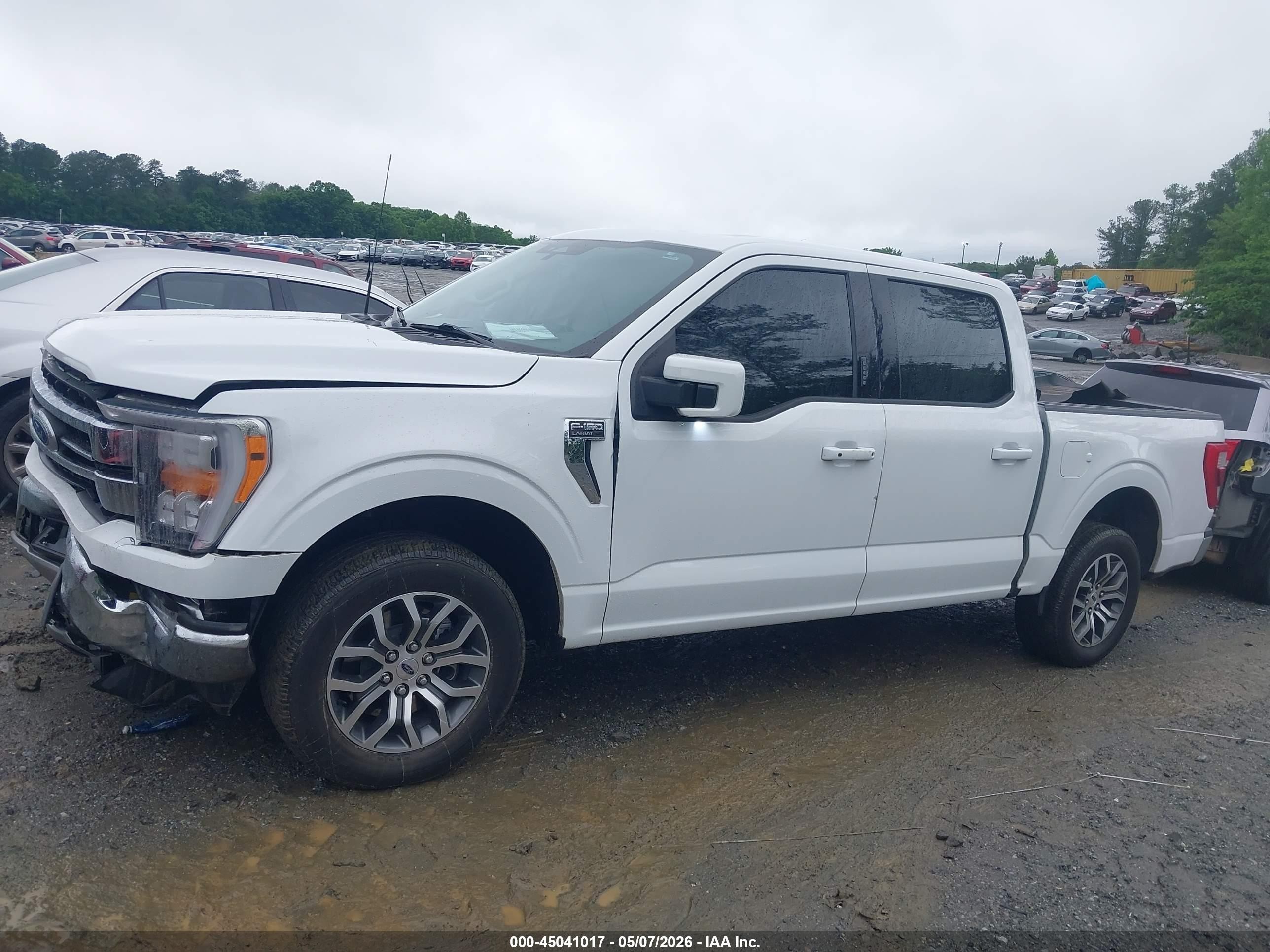 2021 Ford F-150 Lariat White vin: 1FTEW1CP5MFD13177
