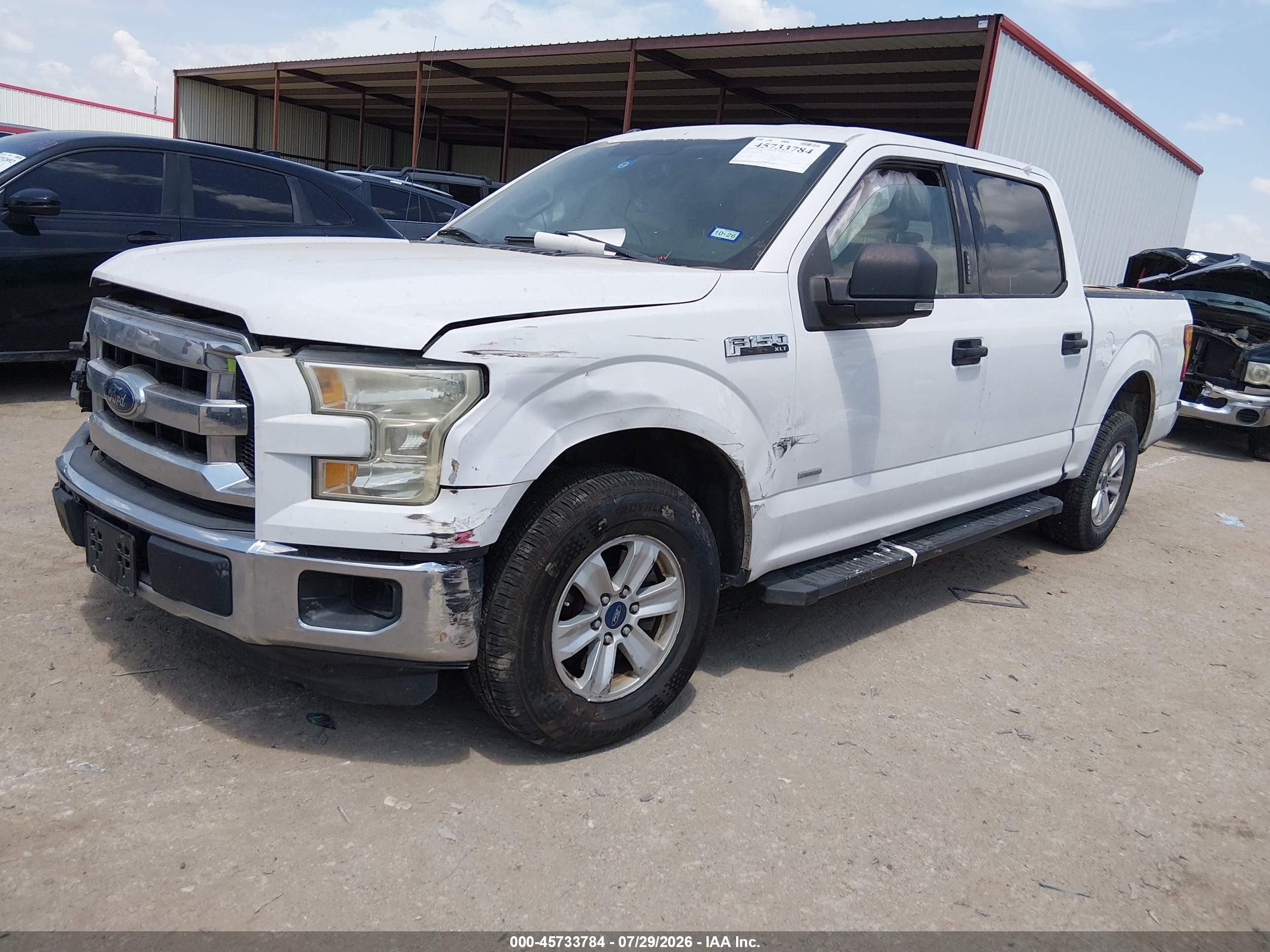 2015 Ford F-150 Xlt White vin: 1FTEW1CP6FKD26353