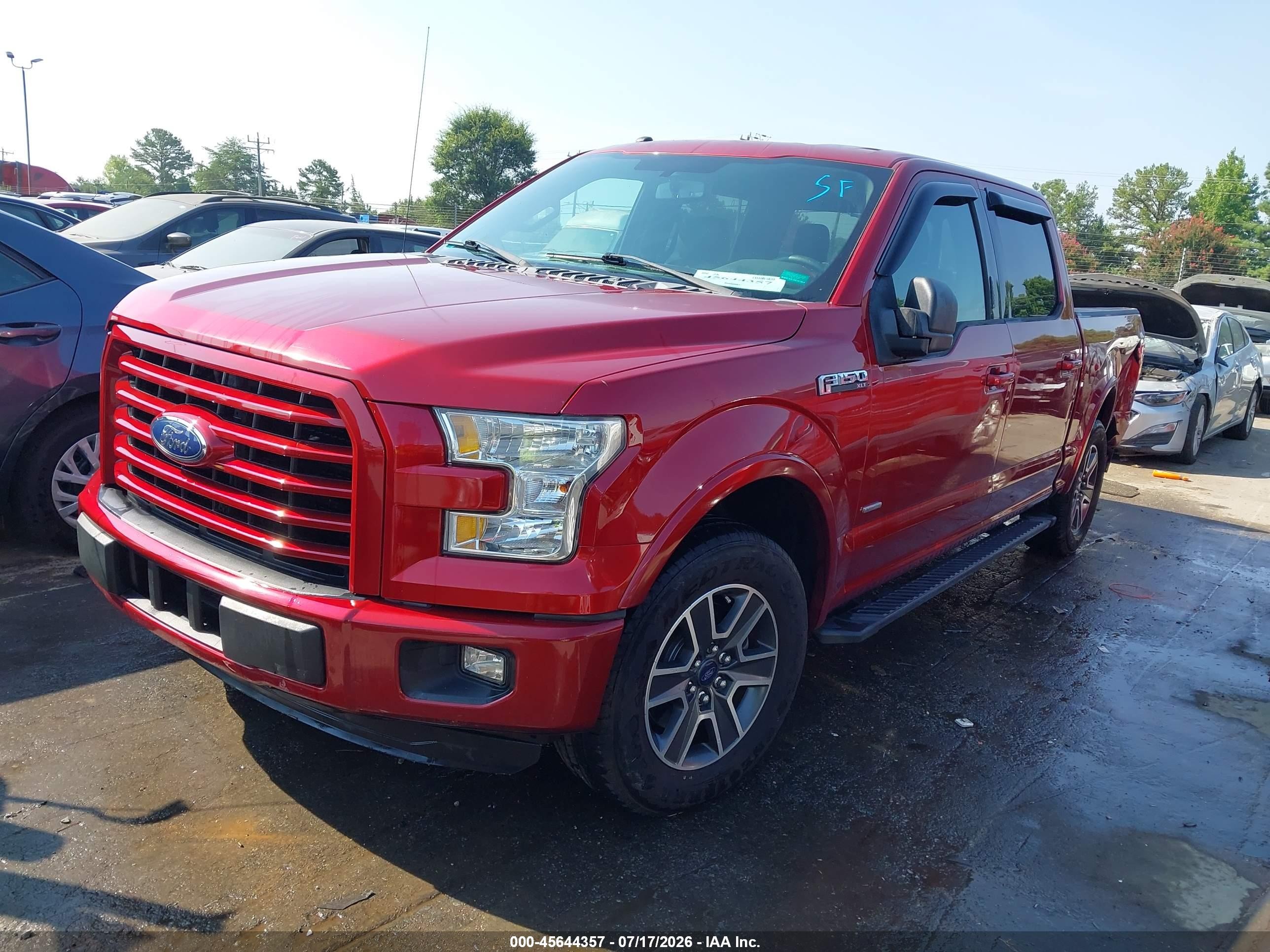 2016 Ford F-150 Xlt Red vin: 1FTEW1CP6GFA75490