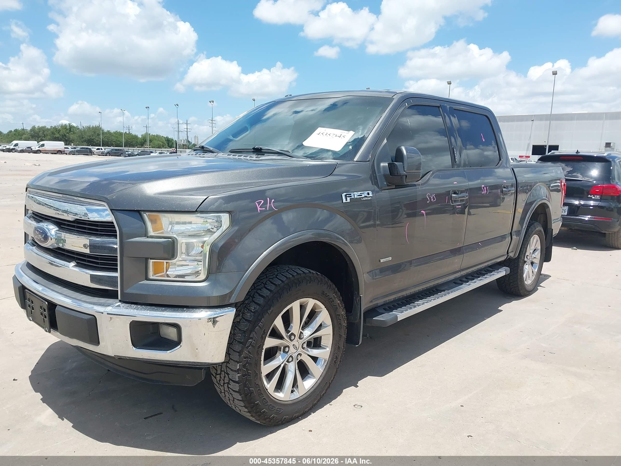 2015 Ford F-150 Lariat Gray vin: 1FTEW1CP7FKD34011