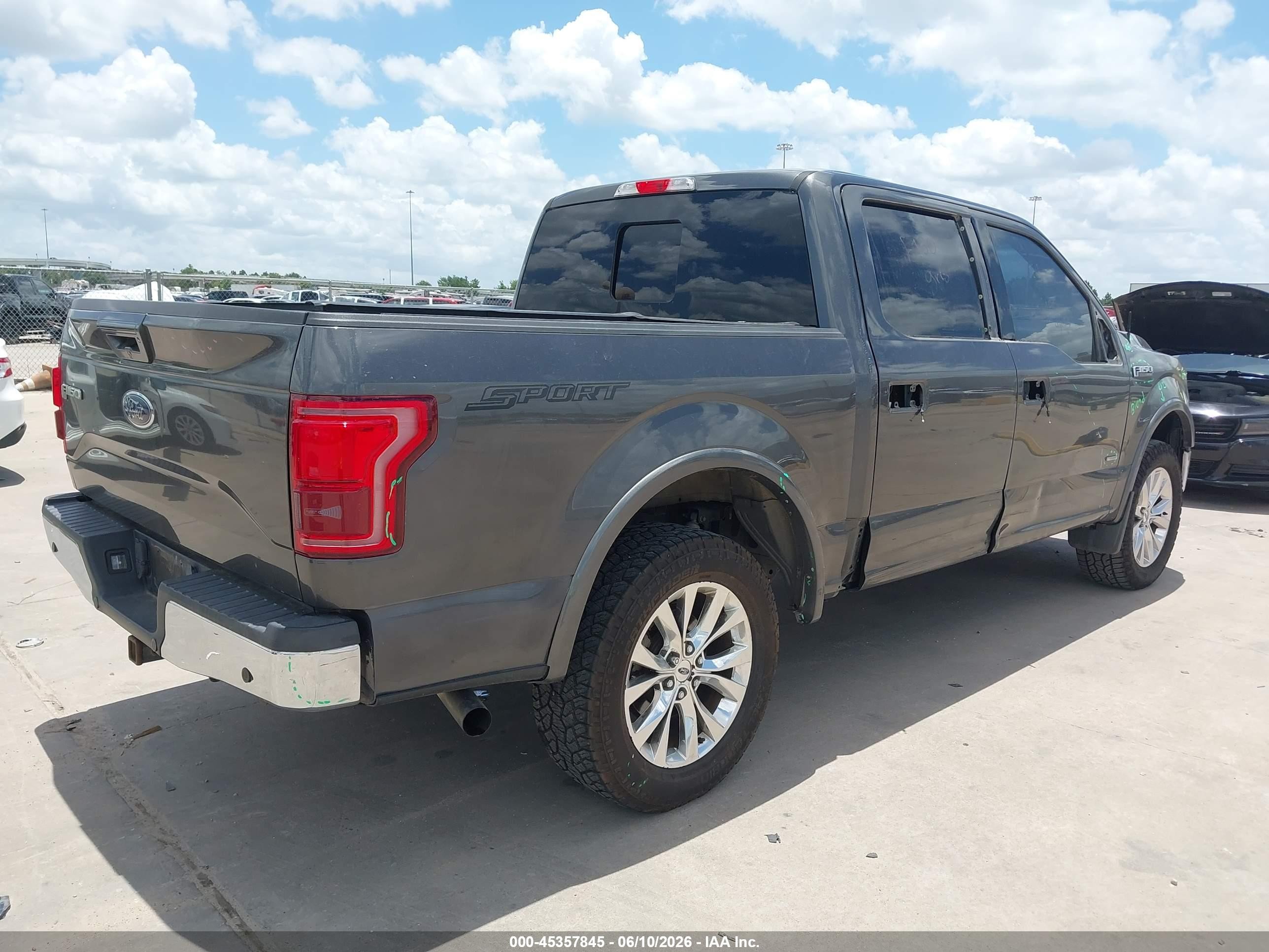 2015 Ford F-150 Lariat Gray vin: 1FTEW1CP7FKD34011