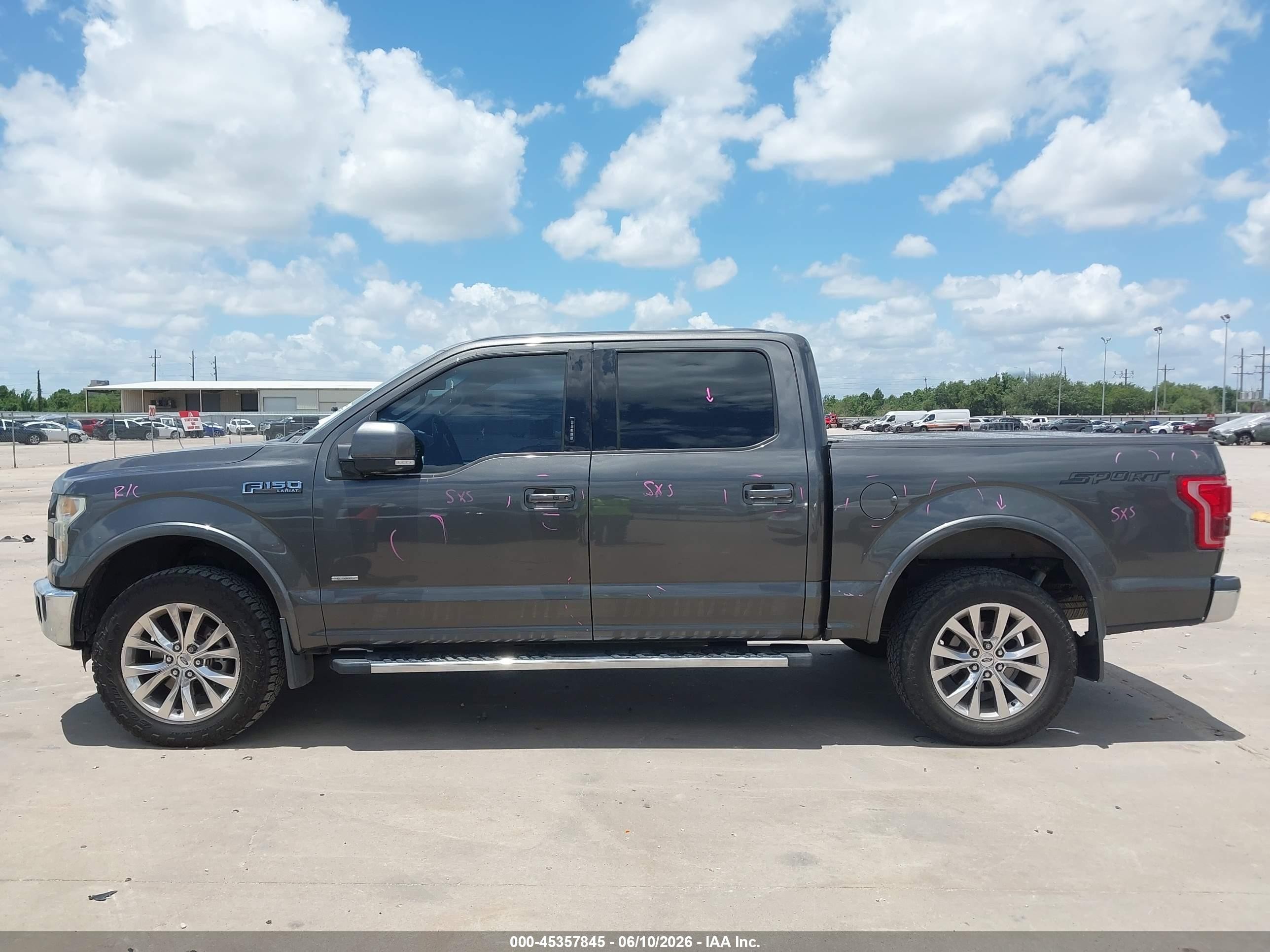 2015 Ford F-150 Lariat Gray vin: 1FTEW1CP7FKD34011