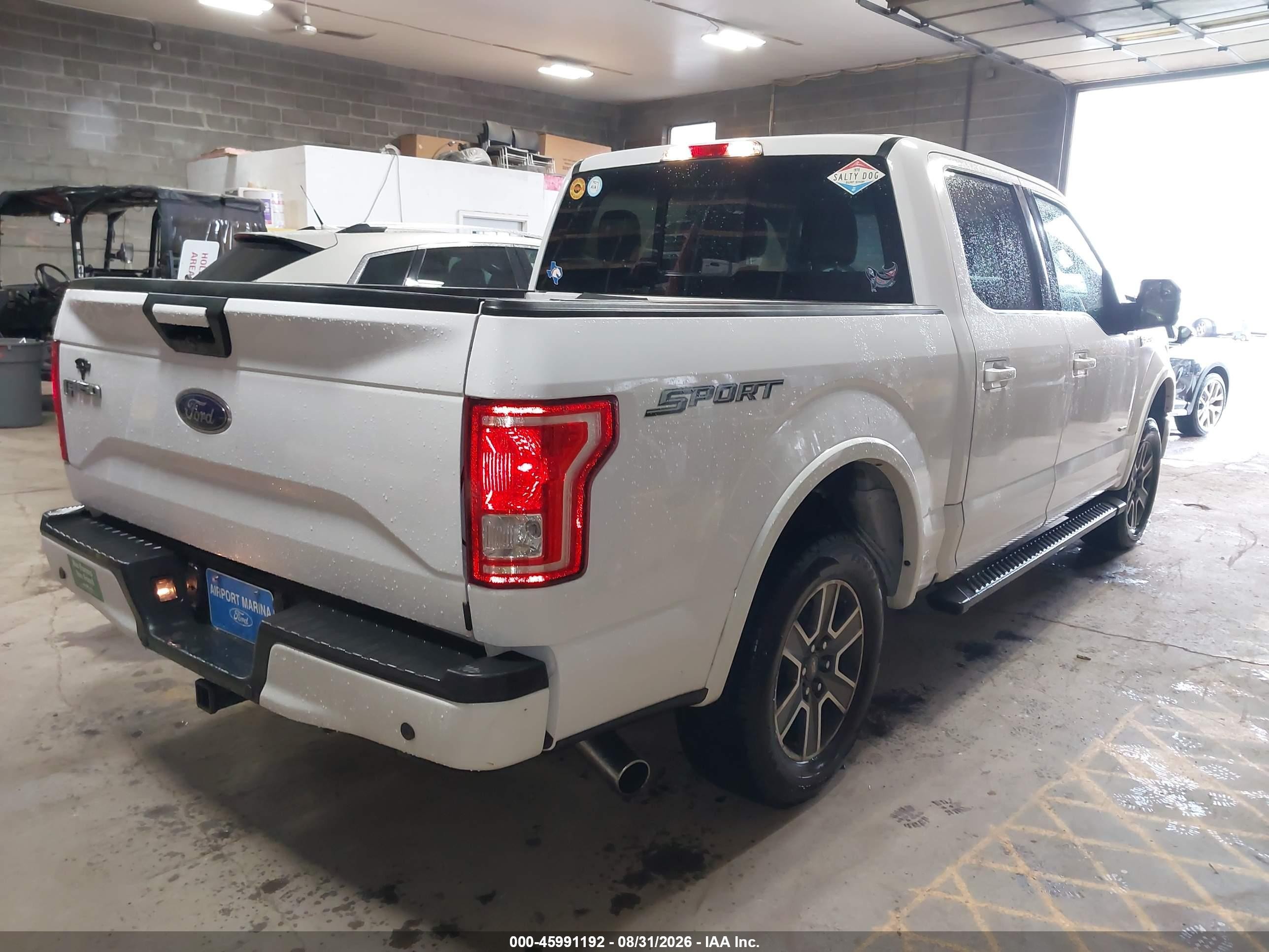 2015 Ford F150 Supercrew White vin: 1FTEW1CP7FKE75774
