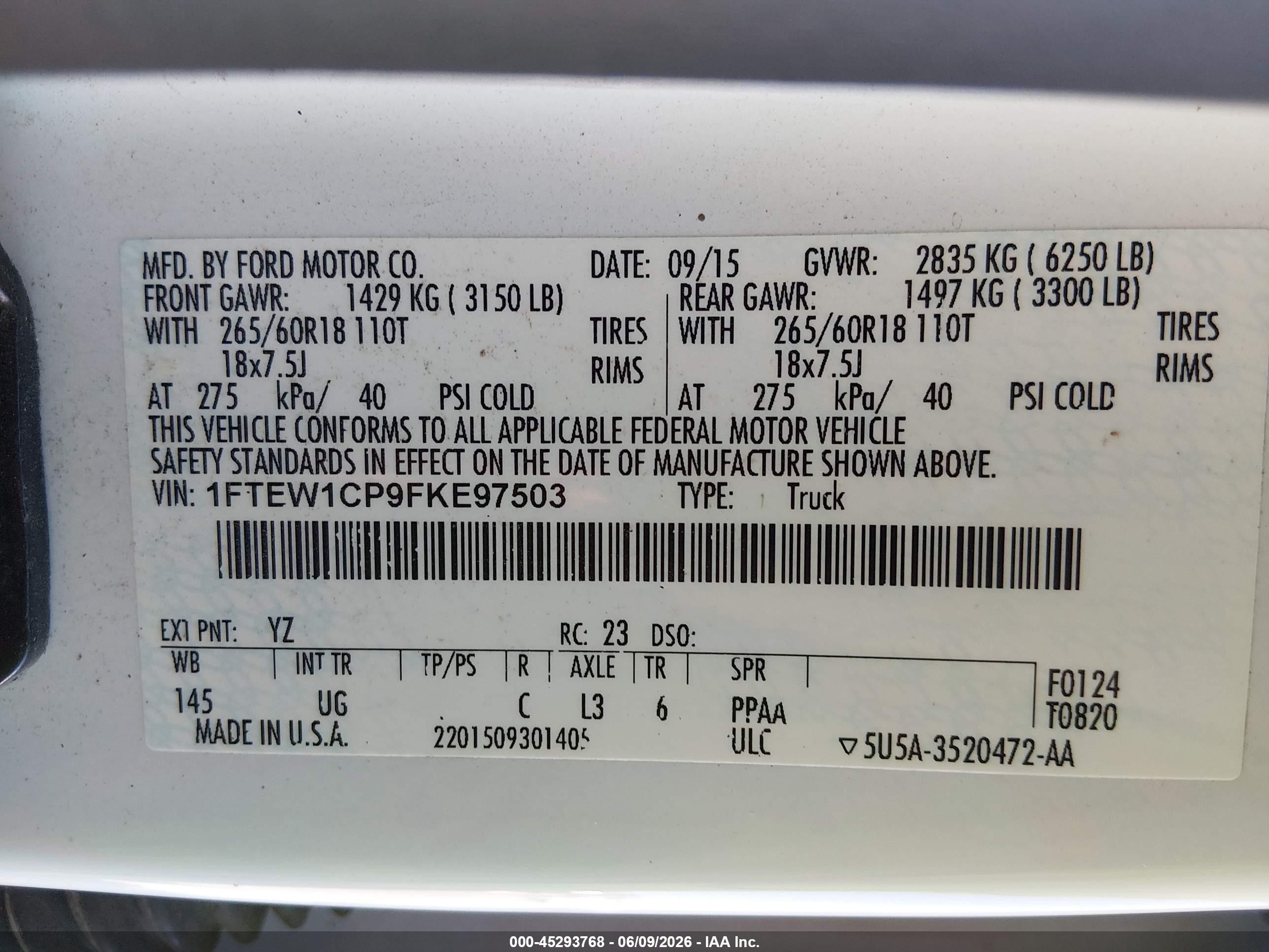 2015 Ford F-150 Xlt Белый vin: 1FTEW1CP9FKE97503