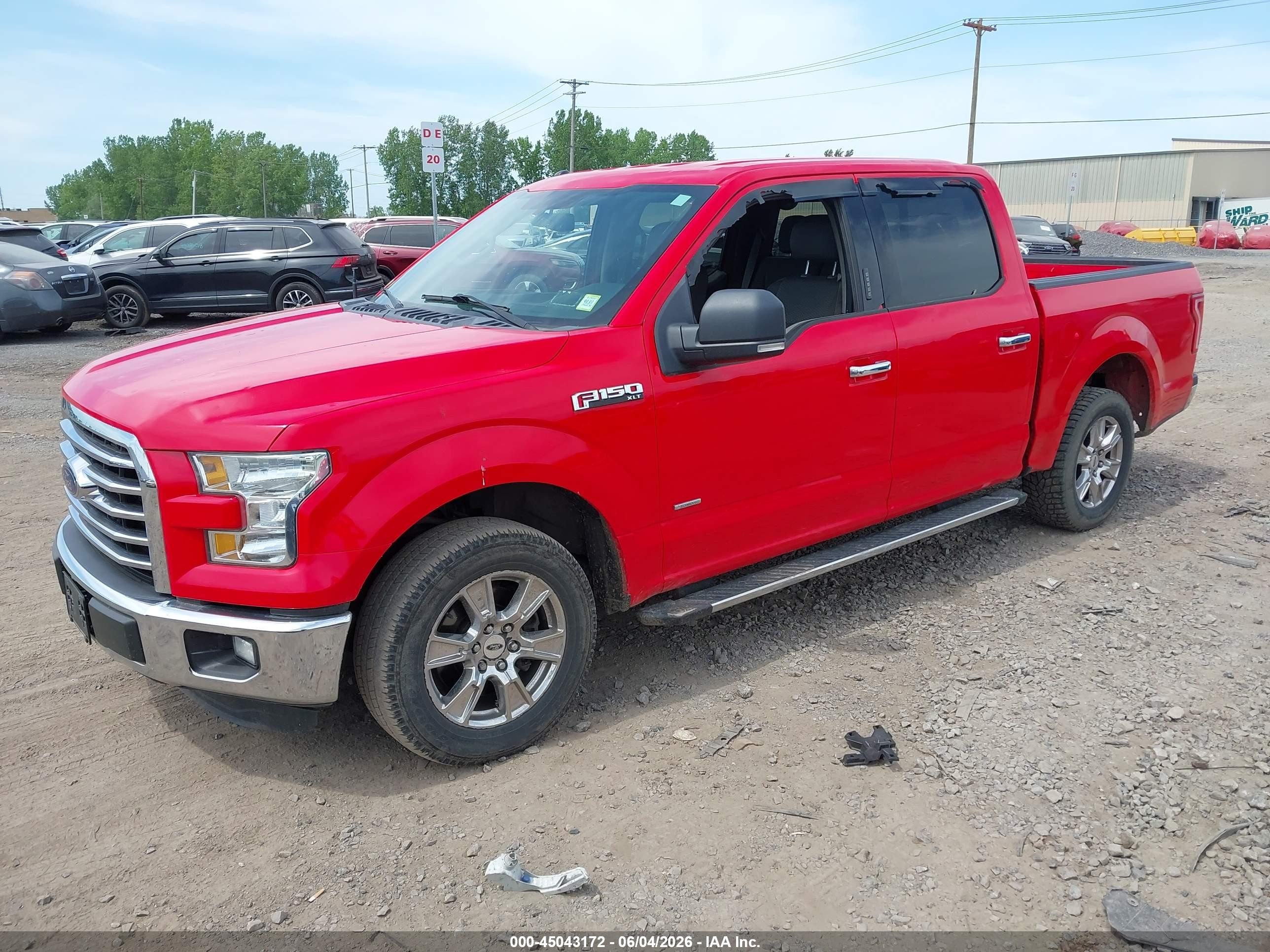 2015 Ford F-150 Xlt Red vin: 1FTEW1CP9FKF17524