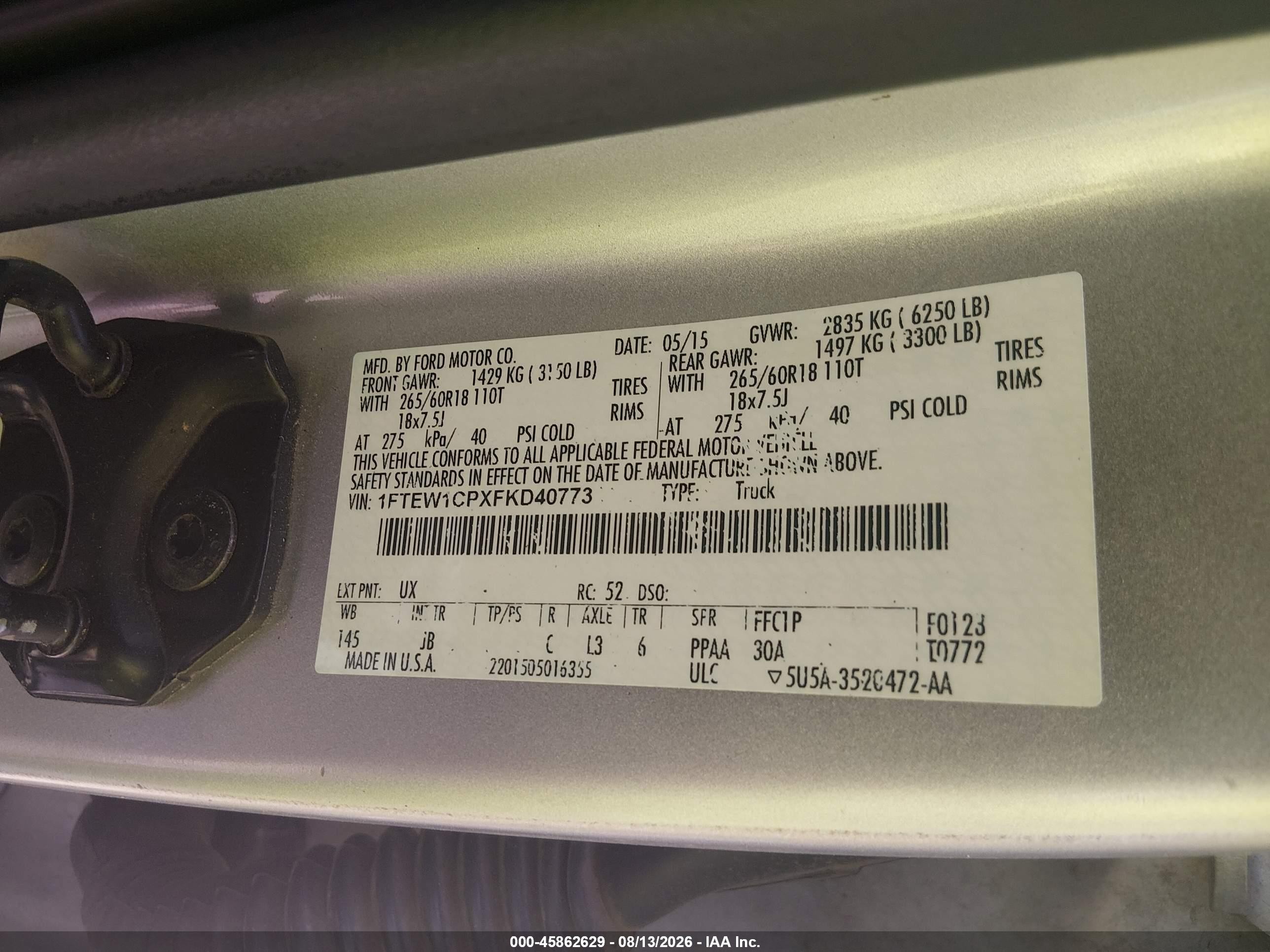 2015 Ford F-150 Xlt Silver vin: 1FTEW1CPXFKD40773