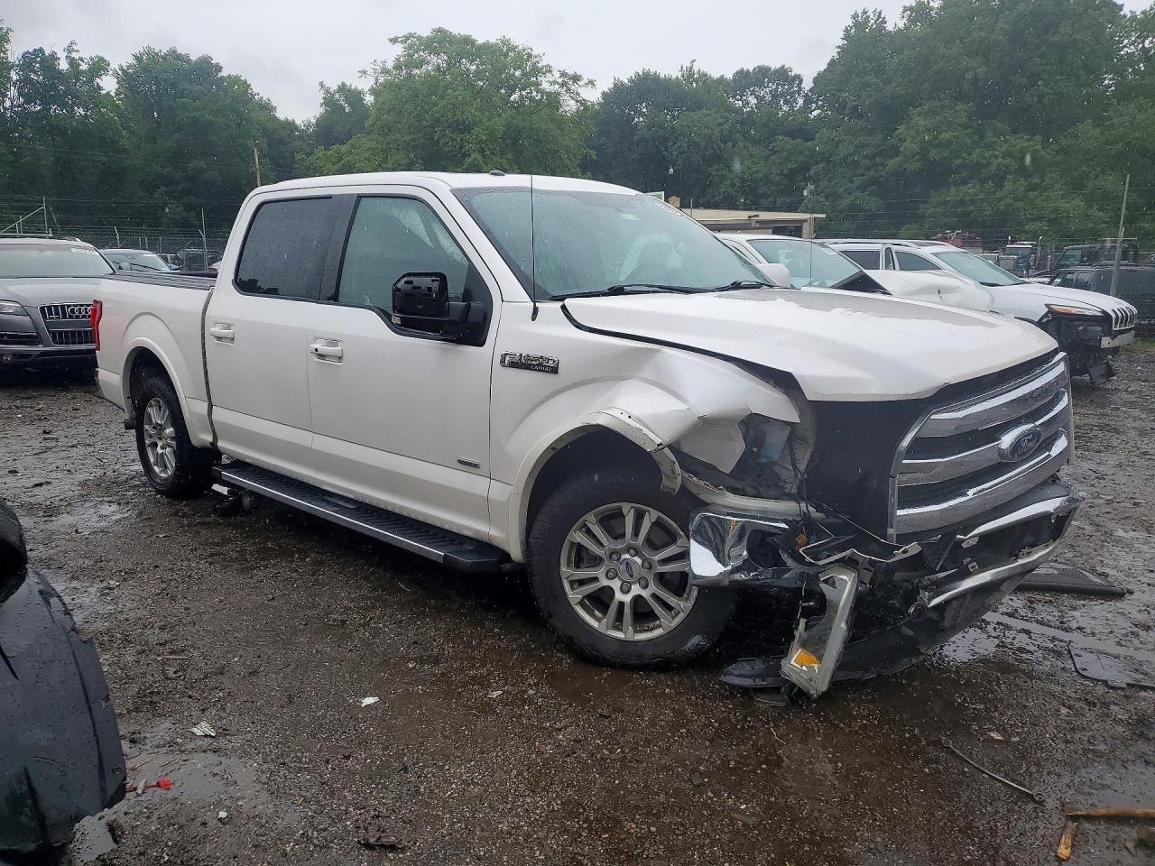 2015 Ford F150 Supercrew White vin: 1FTEW1CPXFKE54420