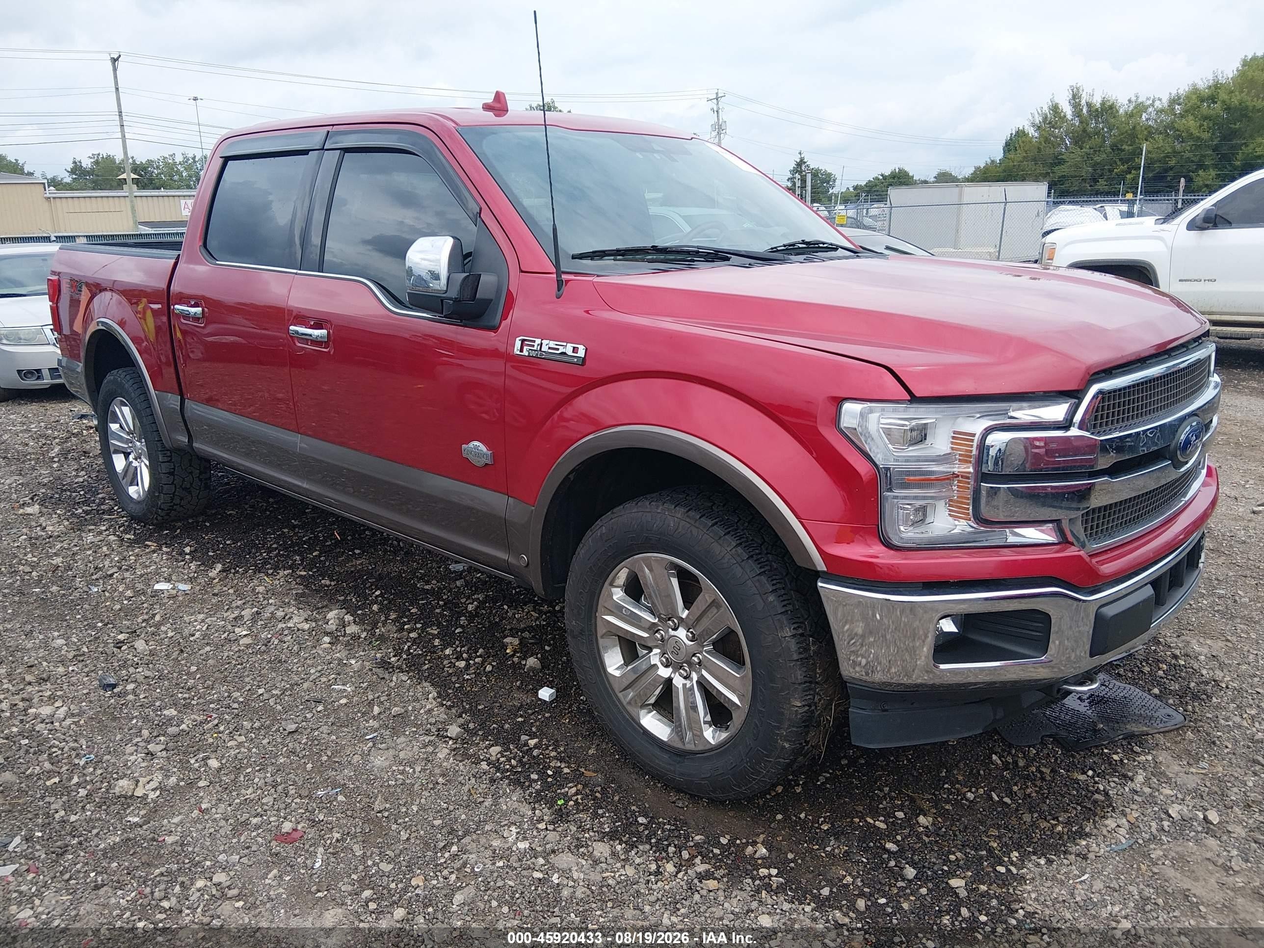 2020 Ford F-150 King Ranch Темно-бордовый vin: 1FTEW1E44LFA35034
