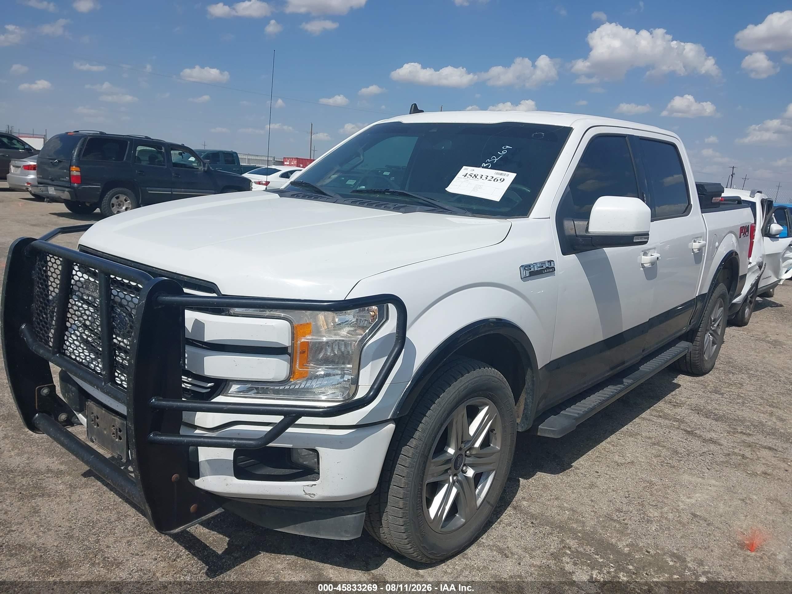 2019 Ford F-150 Lariat White vin: 1FTEW1E4XKKD89176