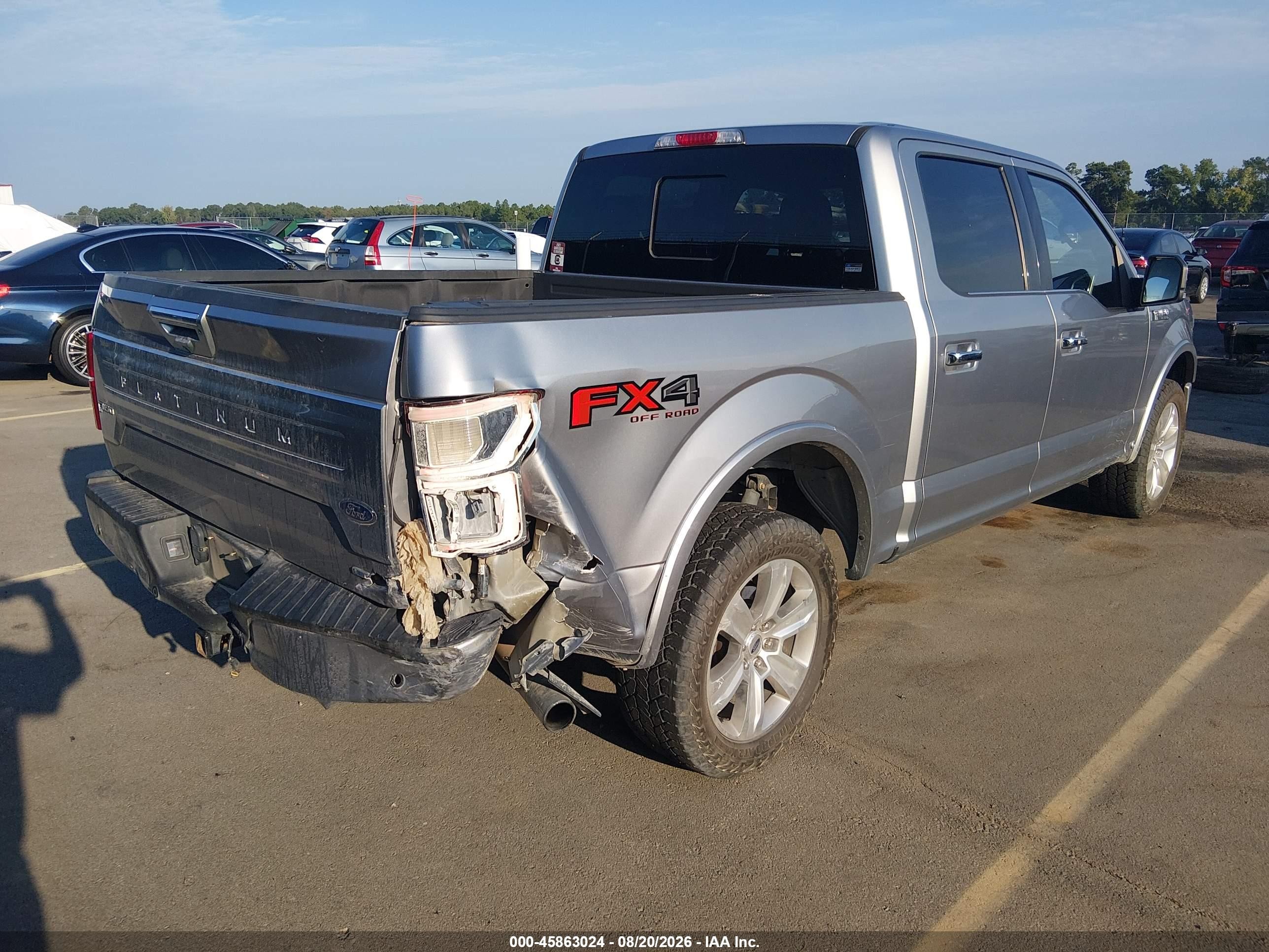 2020 Ford F-150 Platinum Silver vin: 1FTEW1E4XLFB97671