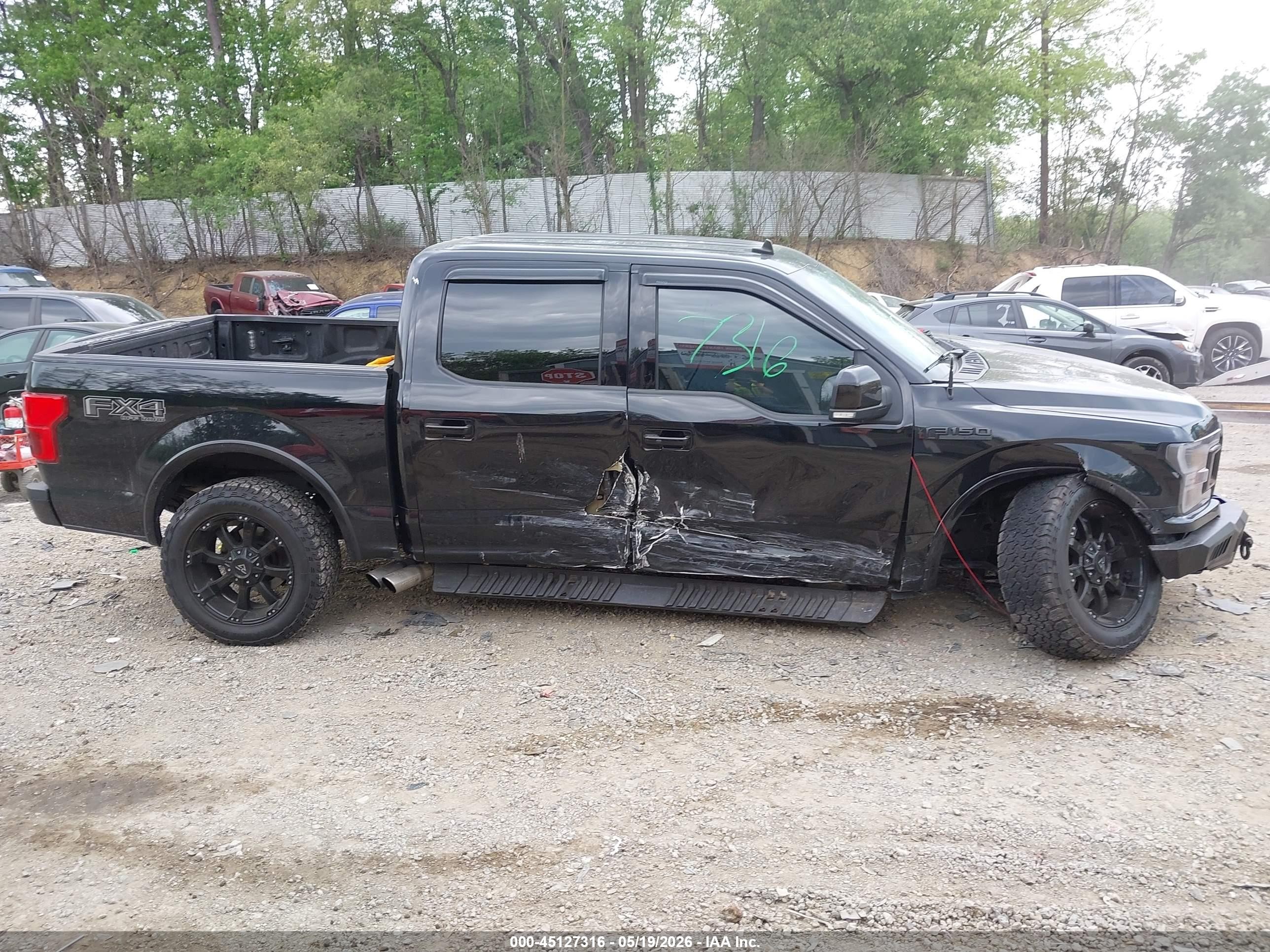 2020 Ford F-150 Lariat Black vin: 1FTEW1E4XLFC02187