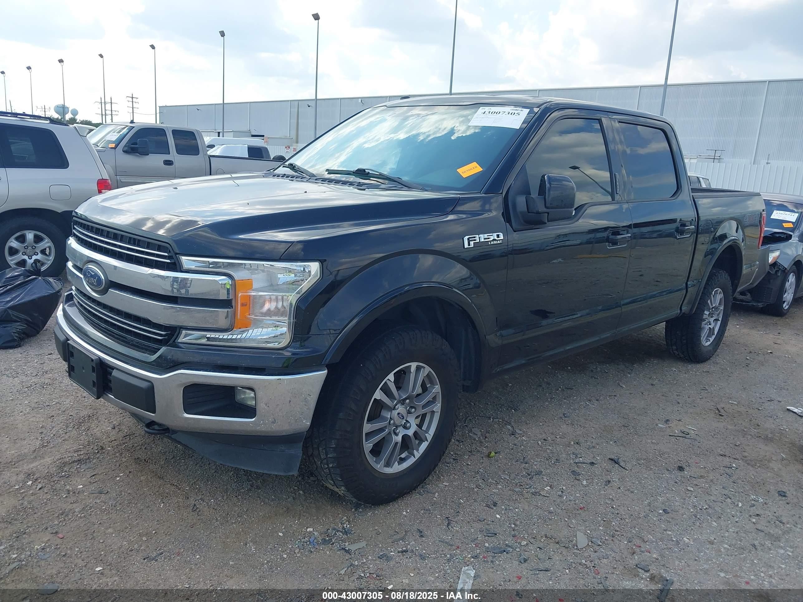 2018 Ford F-150 Lariat Черный vin: 1FTEW1E53JKE43991