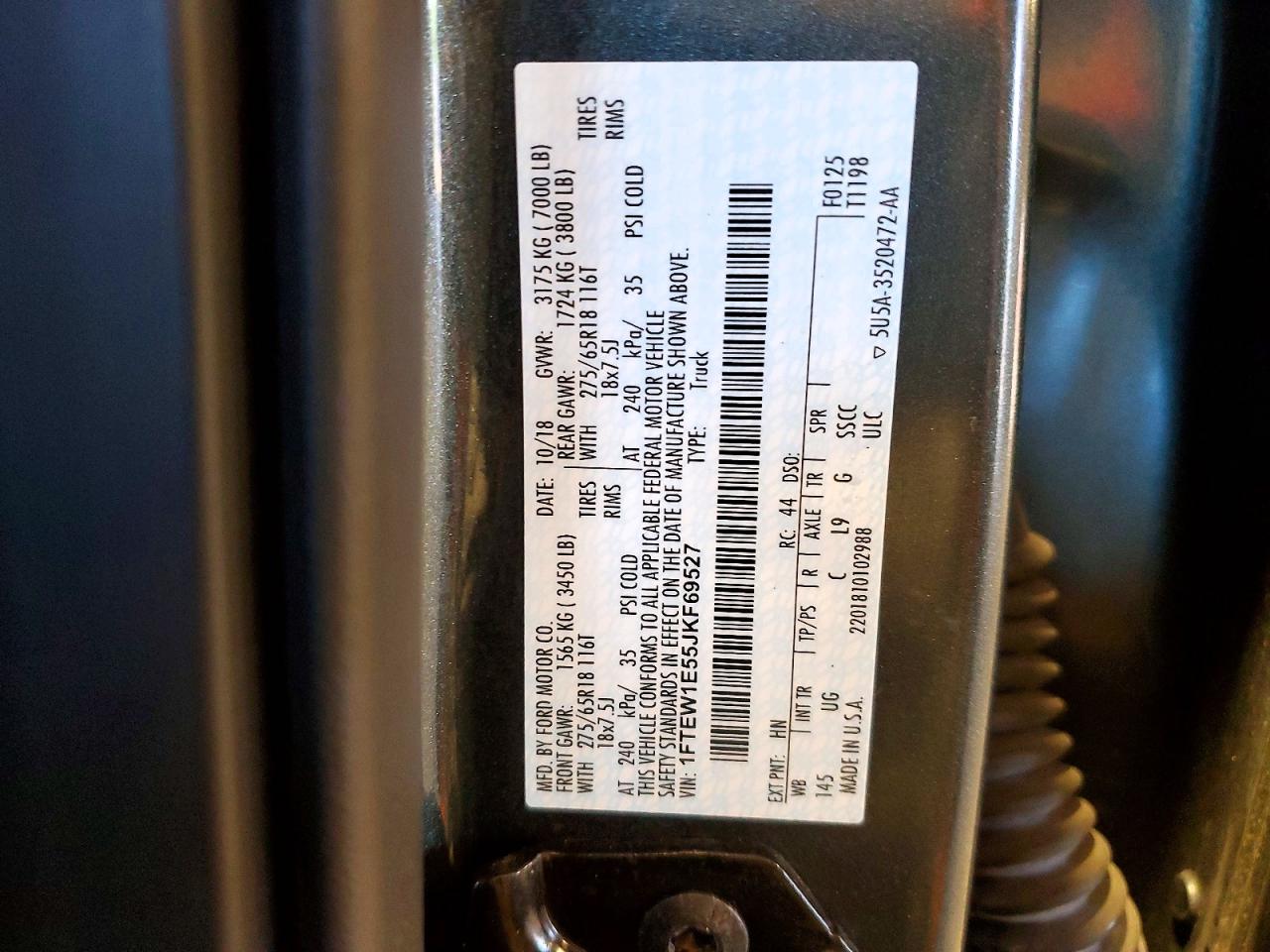 2018 Ford F150 Supercrew Gray vin: 1FTEW1E55JKF69527