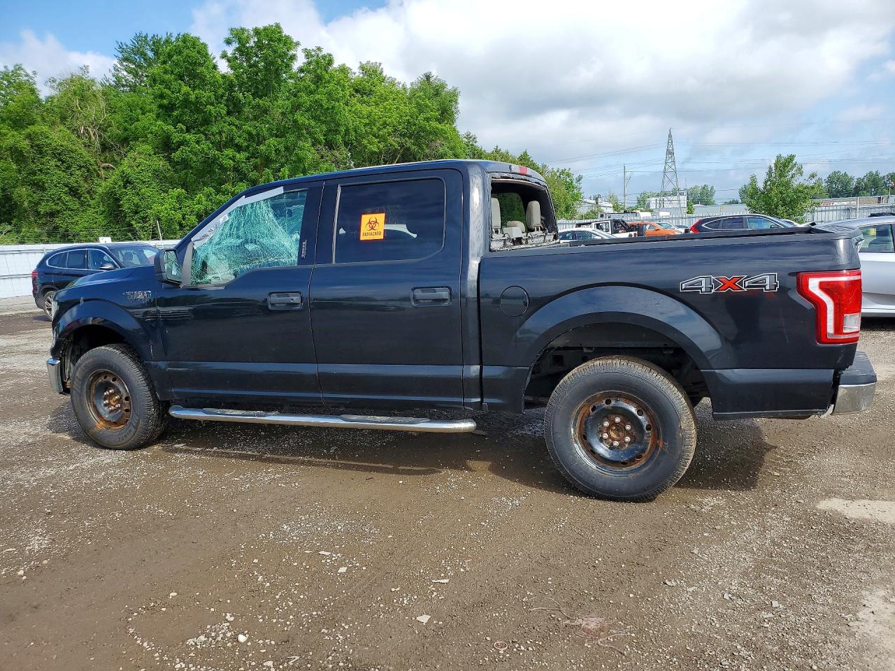2015 Ford F150 Supercrew Black vin: 1FTEW1E80FFB84452
