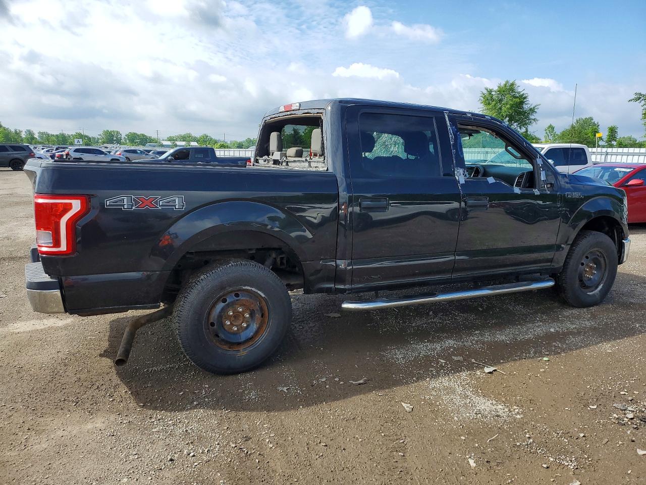 2015 Ford F150 Supercrew Black vin: 1FTEW1E80FFB84452