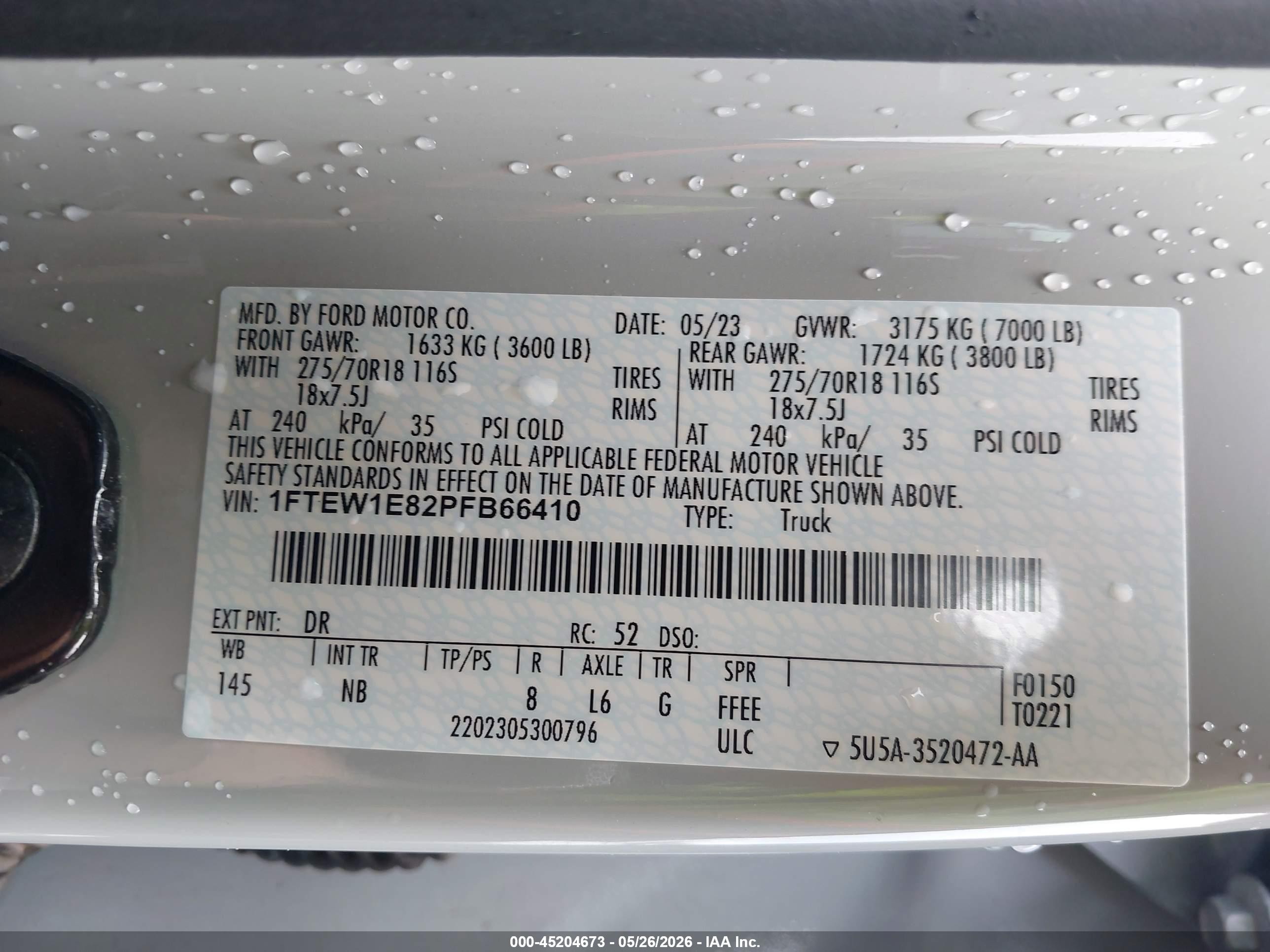 2023 Ford F-150 Tremor Gray vin: 1FTEW1E82PFB66410