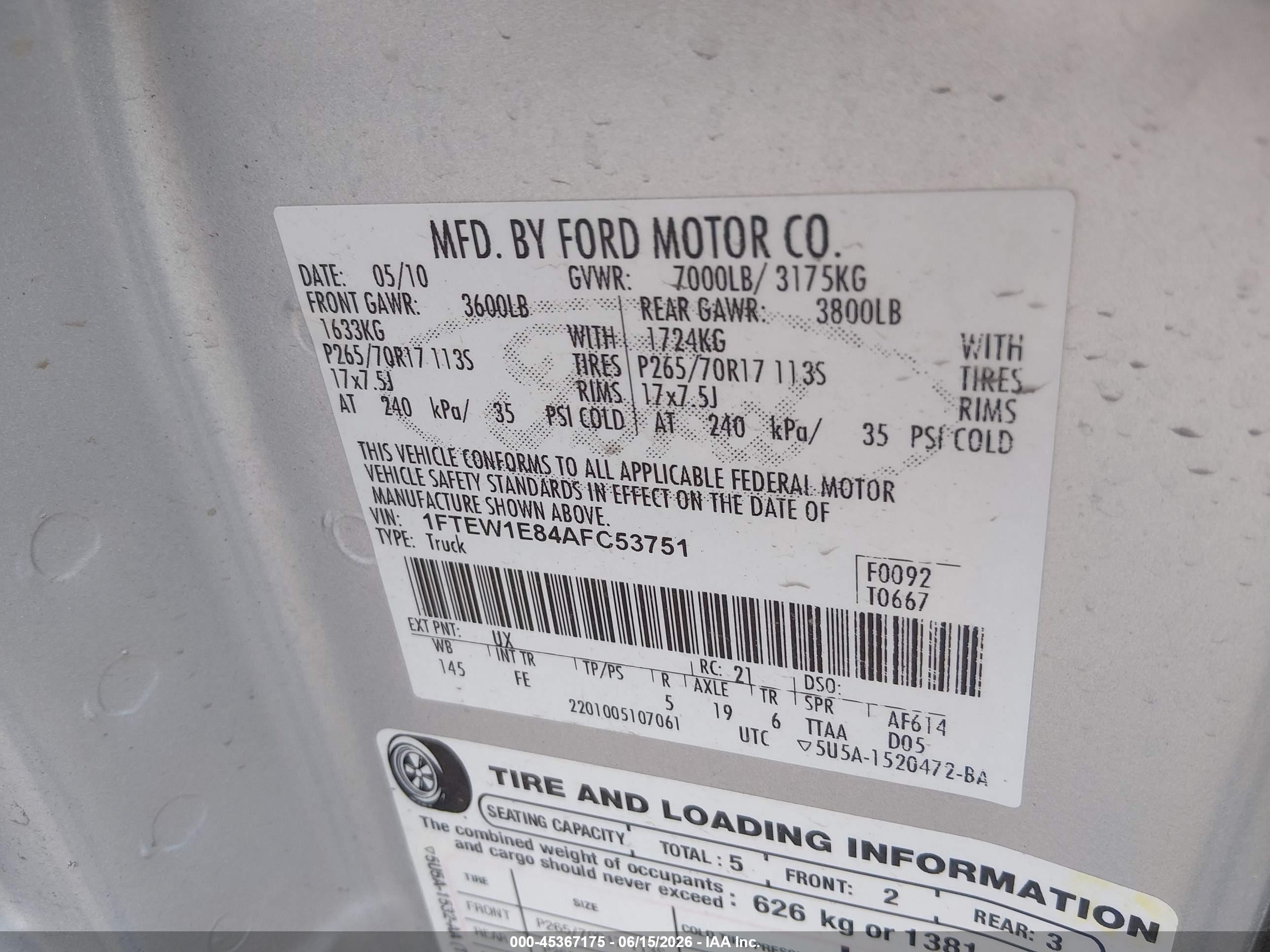 2010 Ford F-150 Xlt Silver vin: 1FTEW1E84AFC53751