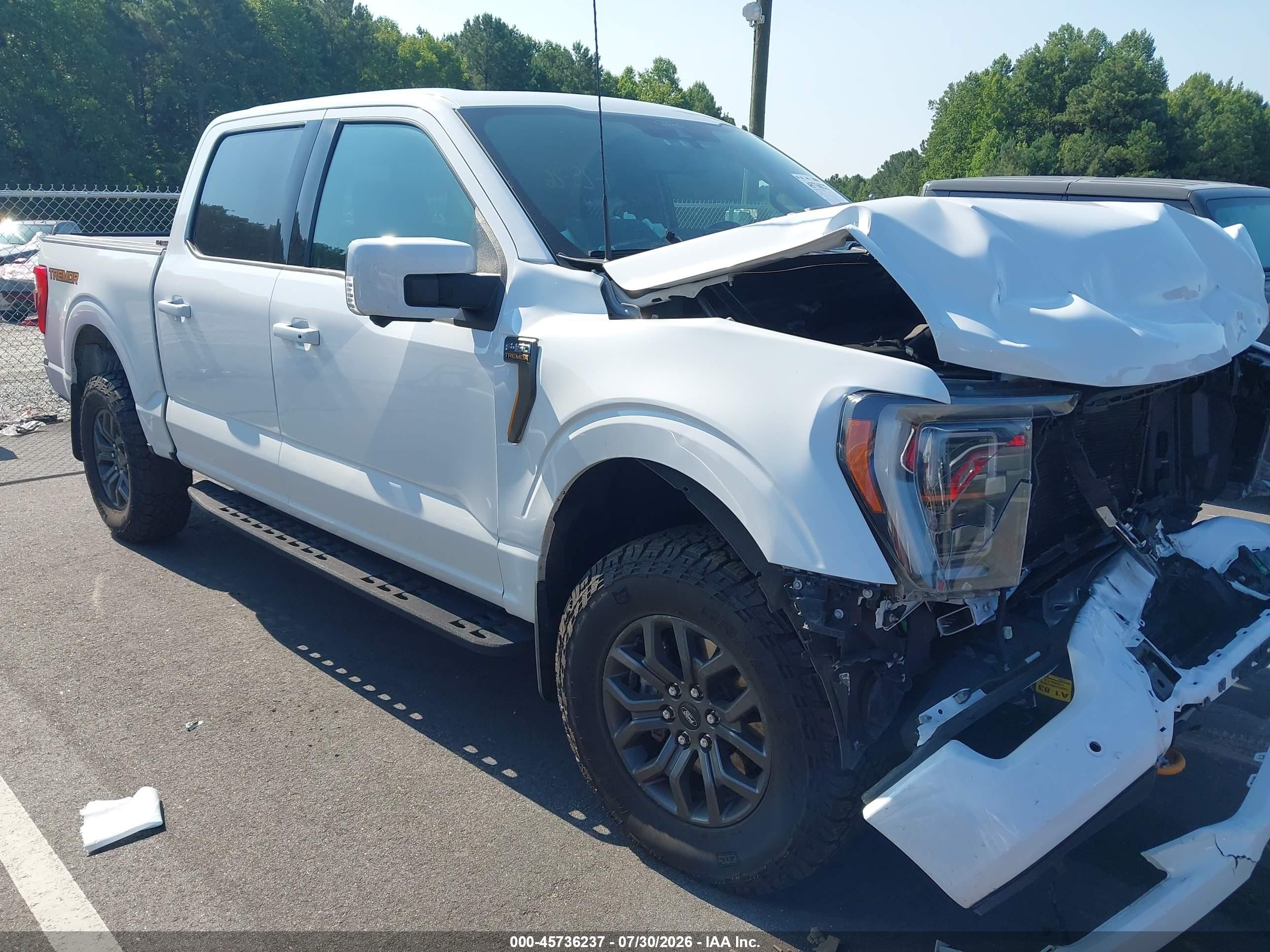 2022 Ford F-150 Tremor White vin: 1FTEW1E84NFA02430
