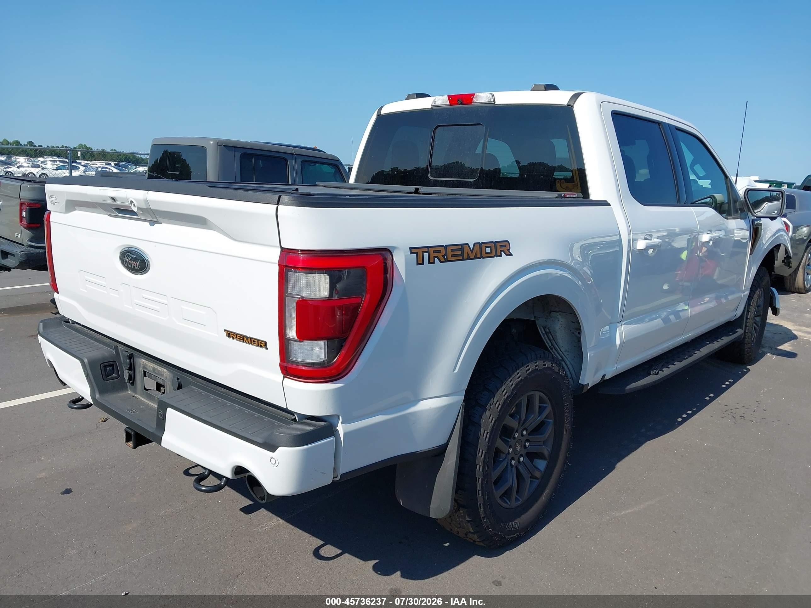 2022 Ford F-150 Tremor White vin: 1FTEW1E84NFA02430
