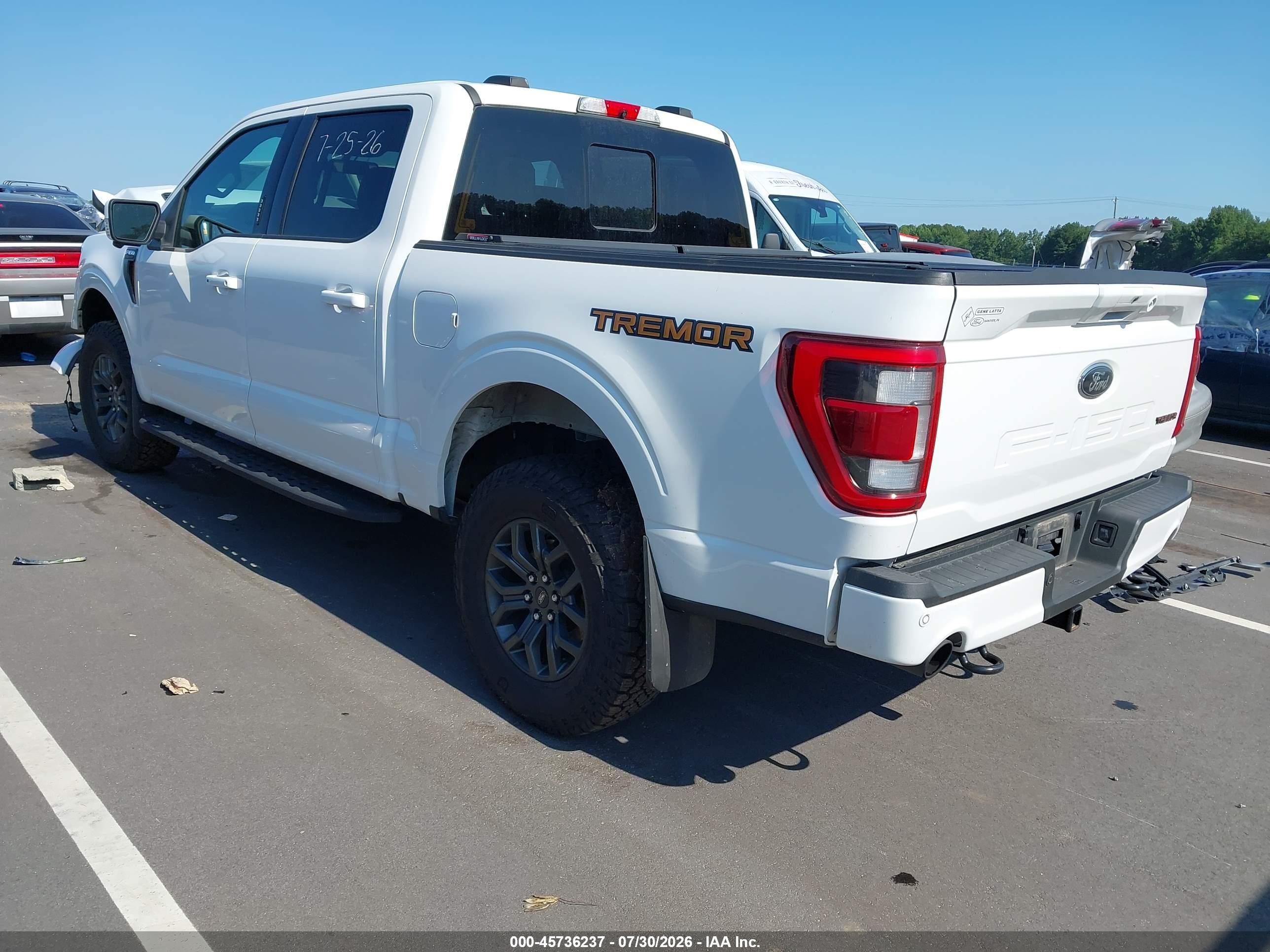 2022 Ford F-150 Tremor White vin: 1FTEW1E84NFA02430