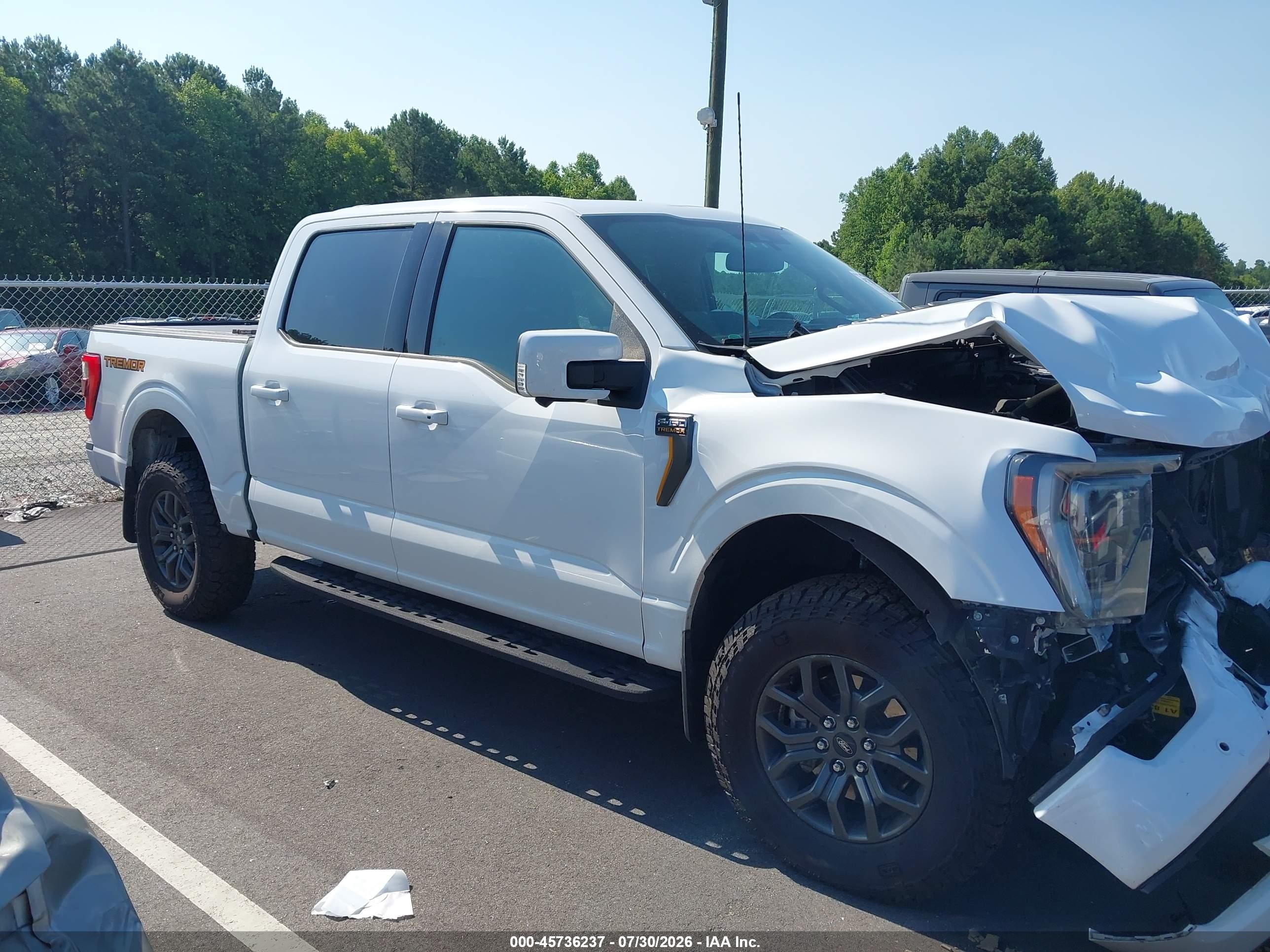 2022 Ford F-150 Tremor White vin: 1FTEW1E84NFA02430